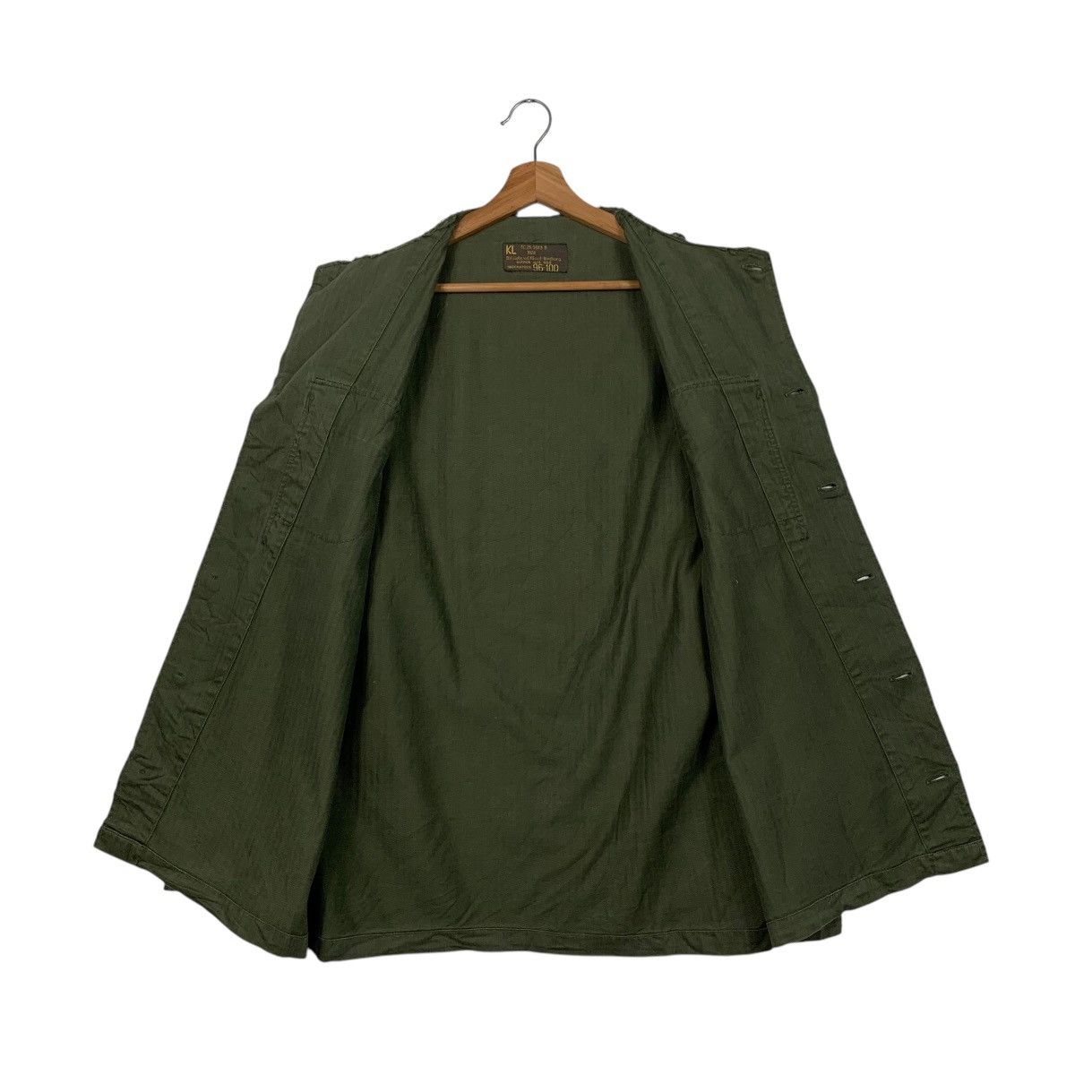 Vintage 74’ Dutch Army HBT Fatigue Jacket Cutoff Collar #1668-C74 Size US L / EU 52-54 / 3 - 11 Thumbnail