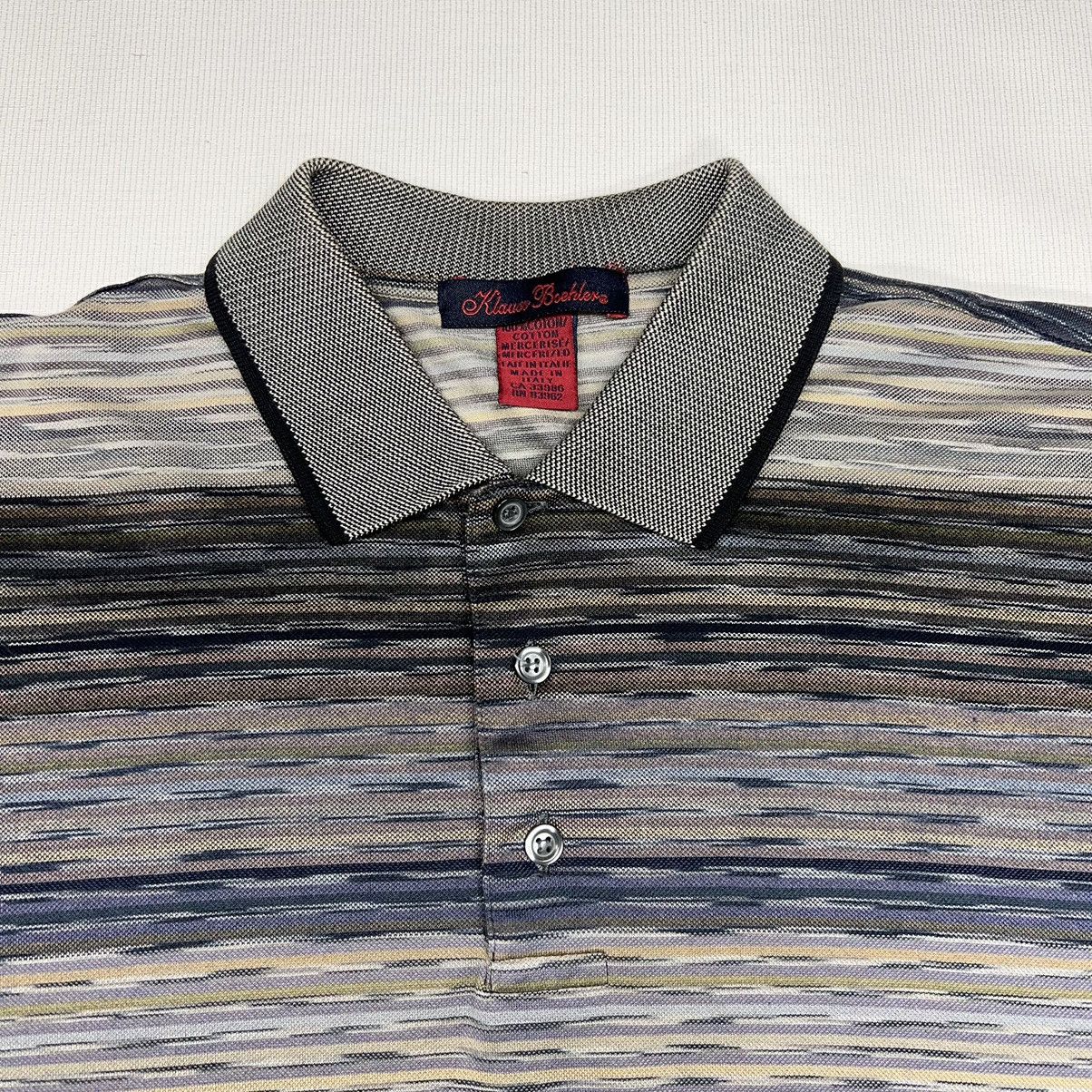 Other Klauss Boehler Polo Shirt Striped Knit Y2K Made In Italy Size US L / EU 52-54 / 3 - 3 Thumbnail