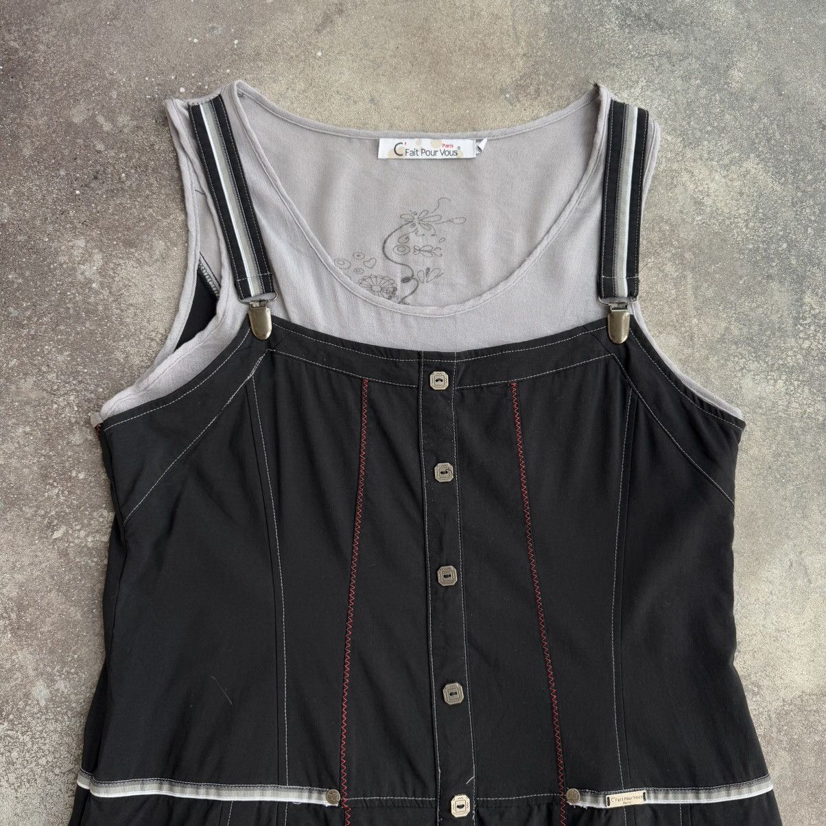 20471120 × Japanese Brand C’Fait Pour Vous Paris Vintage Avant Garde Dress Size L / US 10 / IT 46 - 3 Thumbnail