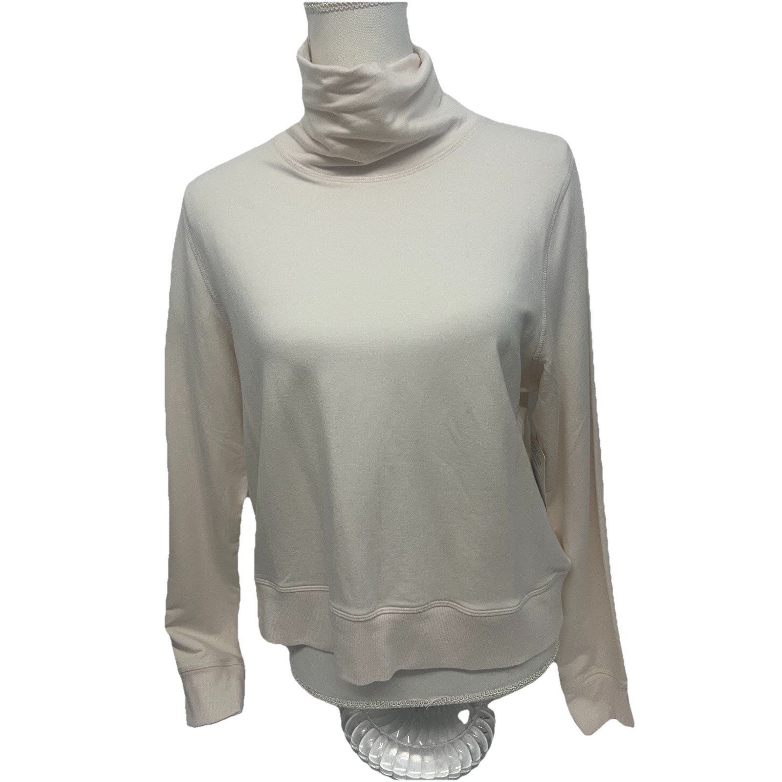 Athleta Athleta Cream Cropper Funnel Neck Nirvana Top Shirt MT New Size M / US 6-8 / IT 42-44 - 4 Thumbnail