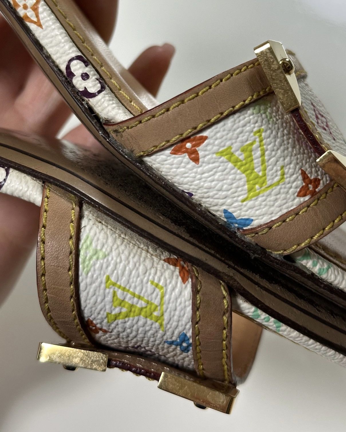 Louis Vuitton LOUIS VUITTON Monogram Leather Sandals Size US 5 / IT 35 - 8 Thumbnail