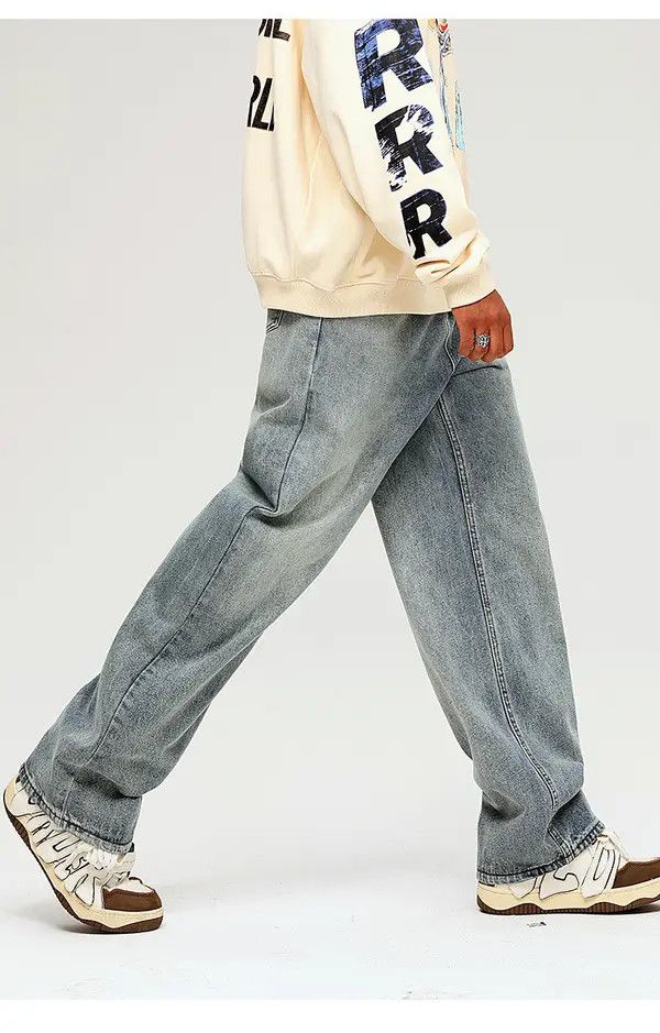 Japanese Brand Vintage washed distressed straight wide-leg casual jeans Size US 32 / EU 48 - 4 Thumbnail