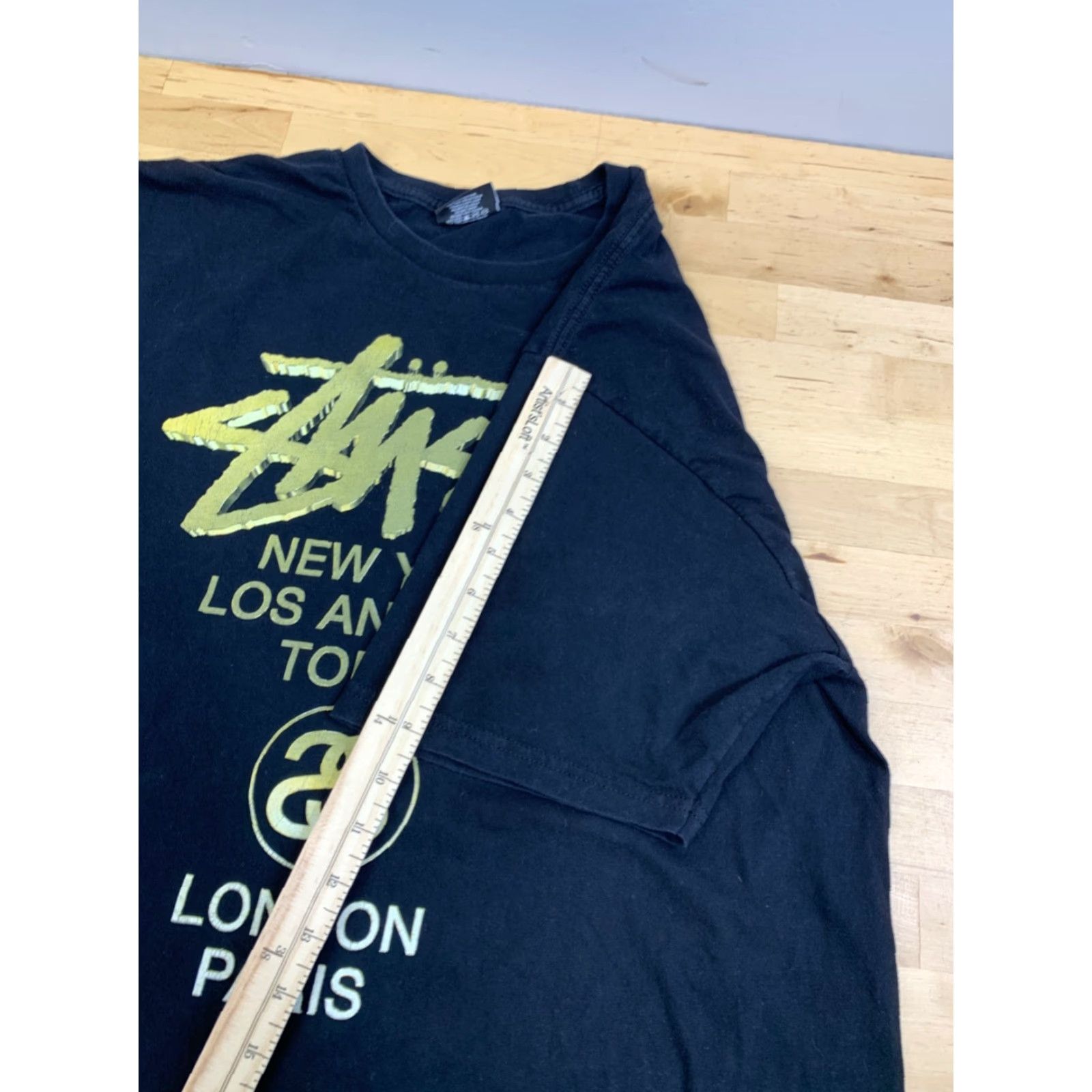 Logo 7 VINTAGE Stussy Shirt Mens M Black Logo Location Skate Y2K 12625 Size US M / EU 48-50 / 2 - 7 Thumbnail