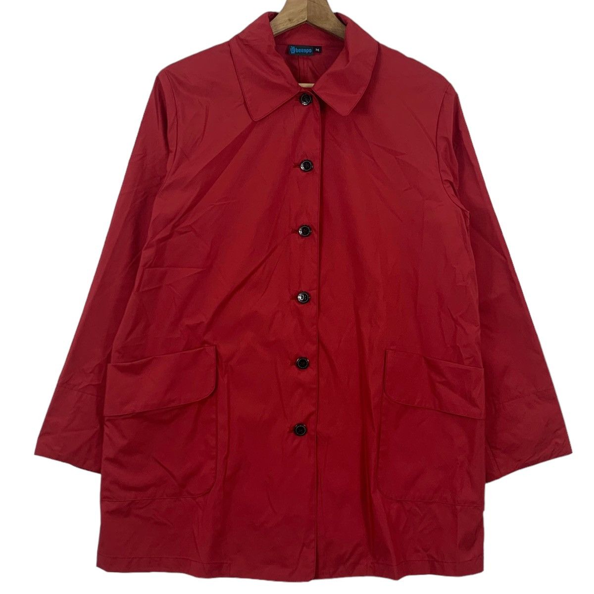 Vtg BEASPO JAPAN DESIGNER Red Jacket Trench Coat Parka