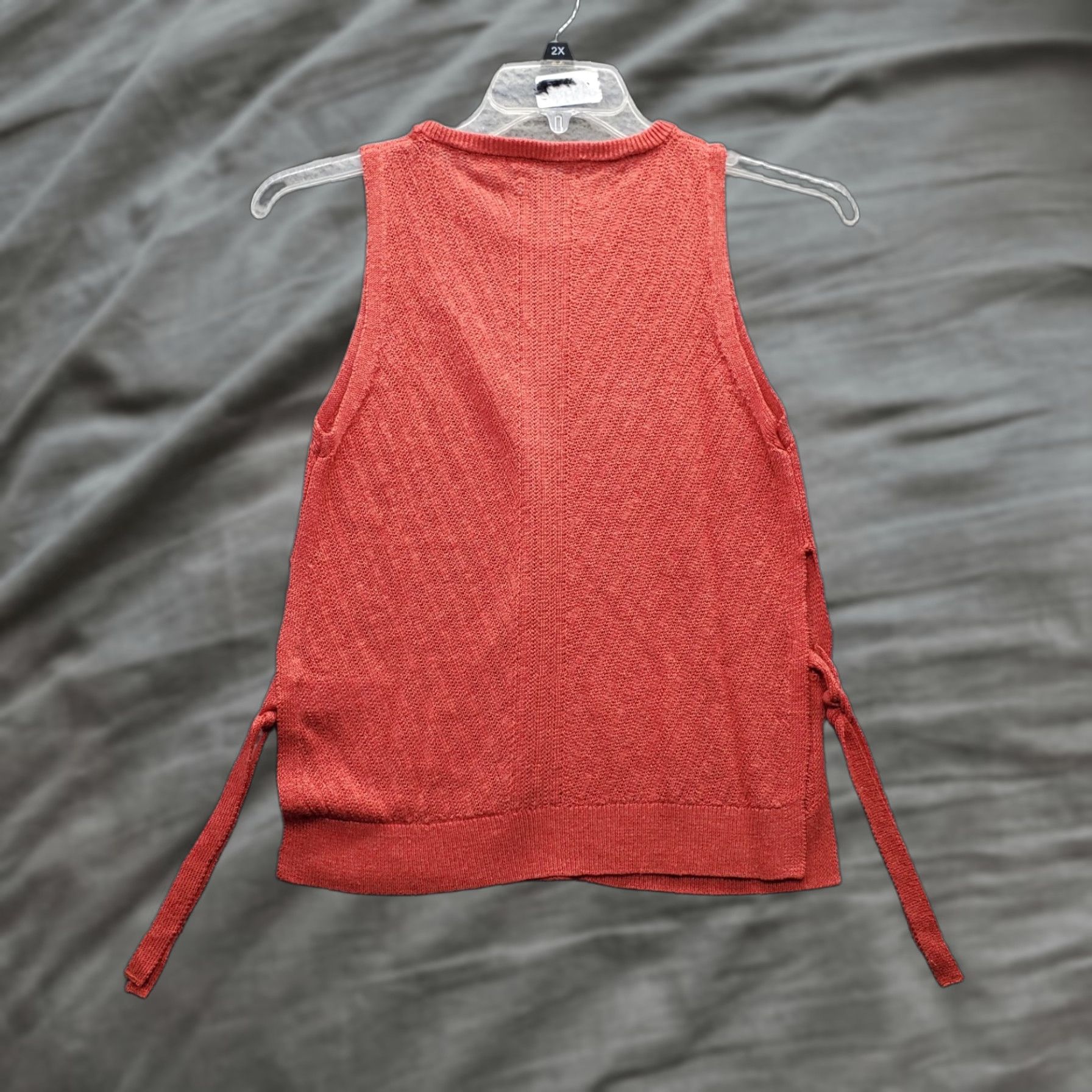 Lucky Brand Lucky Brand Knit Tank Top Womens XS Orange Sleeveless Round Neck Knitted Casual Shirt Size XS Women Size XS / US 0-2 / IT 36-38 - 1 Thumbnail