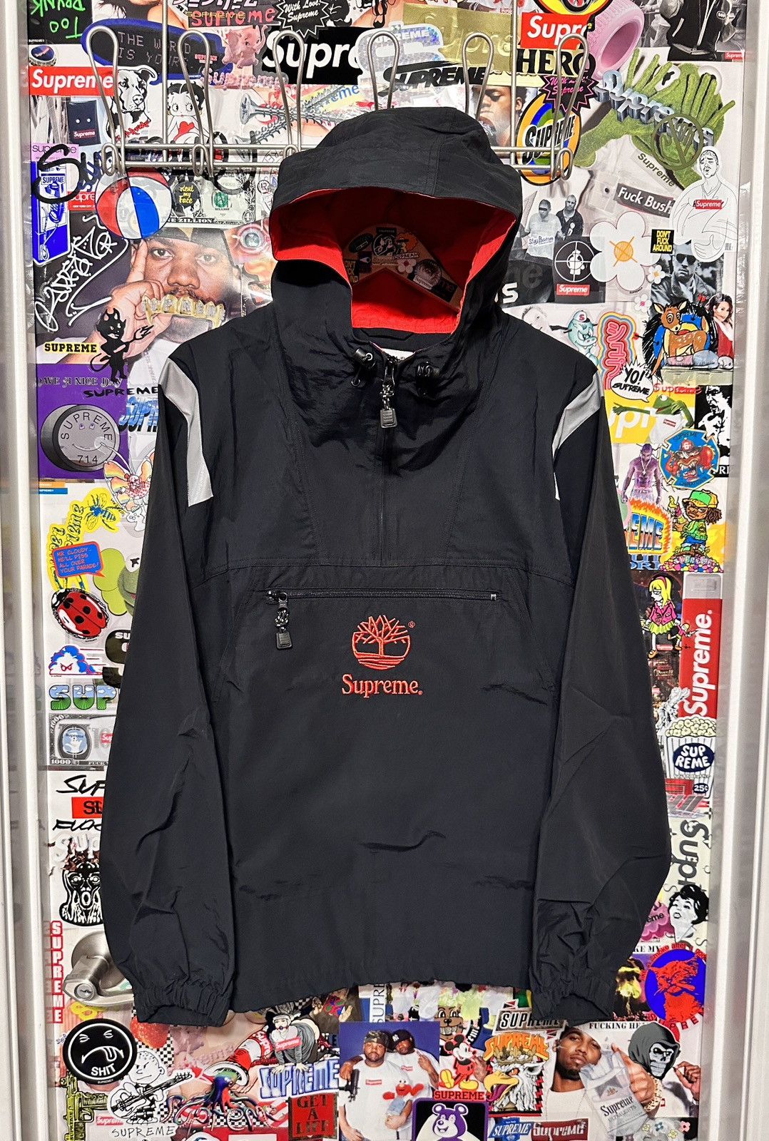 Streetwear × Supreme × Timberland SS21 NEW Supreme Timberland Reflective  Taping Anorak Black M | Grailed