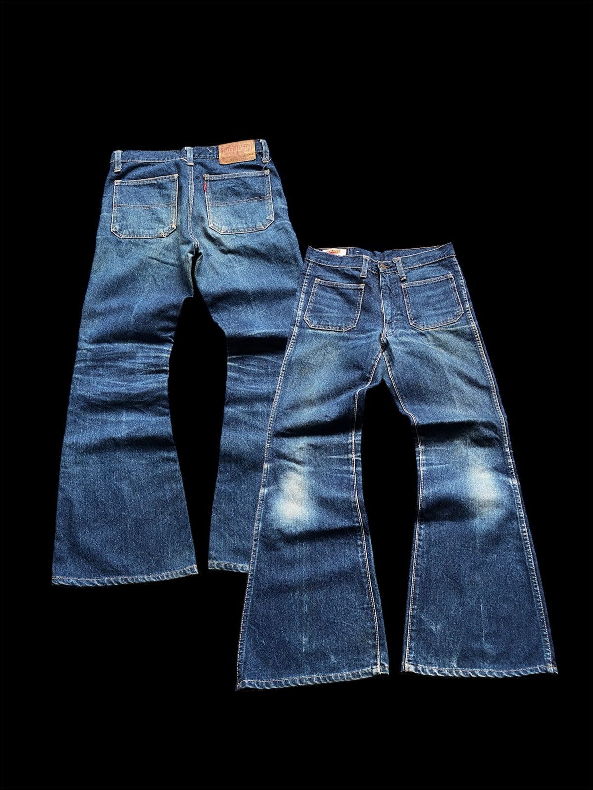 Big John BIGJHON SUPER FLARE BELL BOTTOM SCOVILL BUSHPANTS Size US 27 - 2 Thumbnail