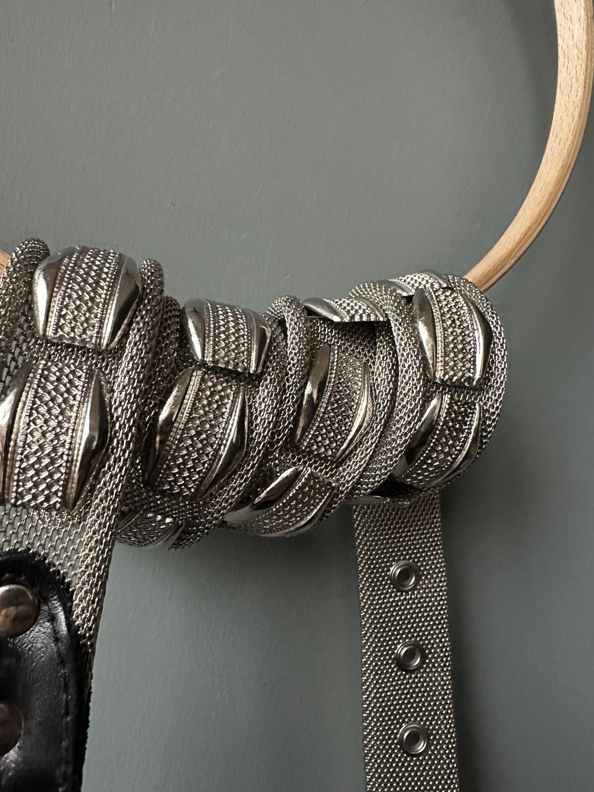 Vintage Vintage Chainmail Leather Belt Size ONE SIZE - 3 Thumbnail