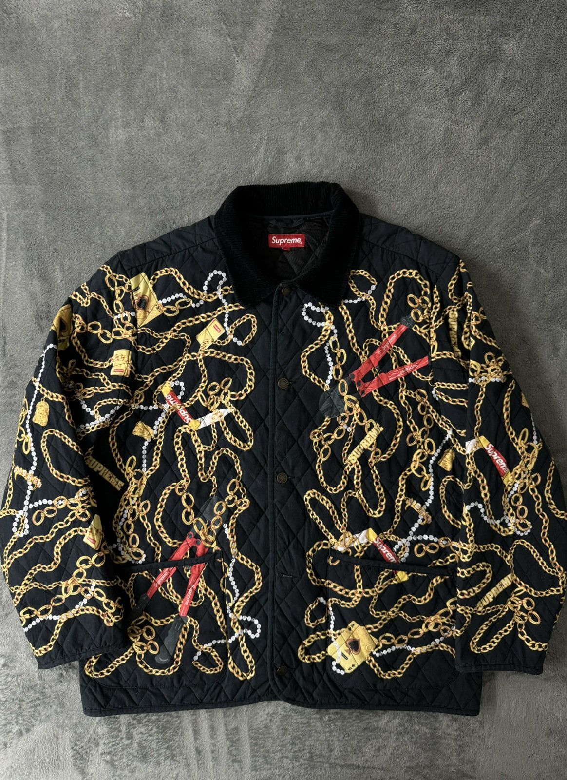 高級品市場 supreme Chains chaing quilted jaket ジャケット/アウター