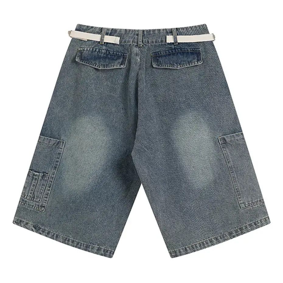 Japanese Brand × Vintage Wide Leg Baggy Y2K Drawstring Cargo Jorts Size US 30 / EU 46 - 3 Thumbnail