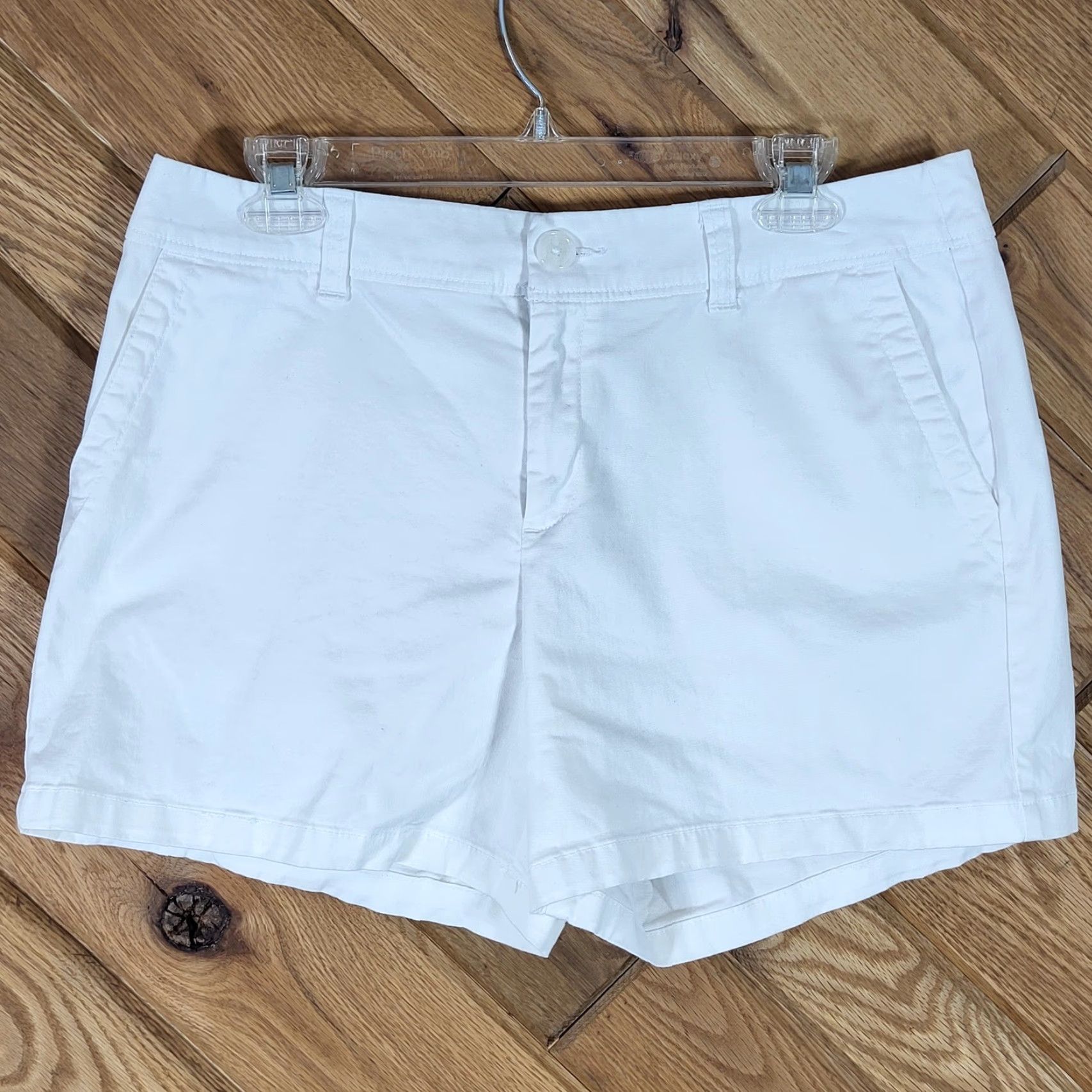 Liz Claiborne Liz Claiborne Classic Shorts Women 10 Chino White Stretch Cotton Pockets Beach Nautical Casual Travel Summer Patio Size 24" / US 00 / IT 34 - 2 Thumbnail