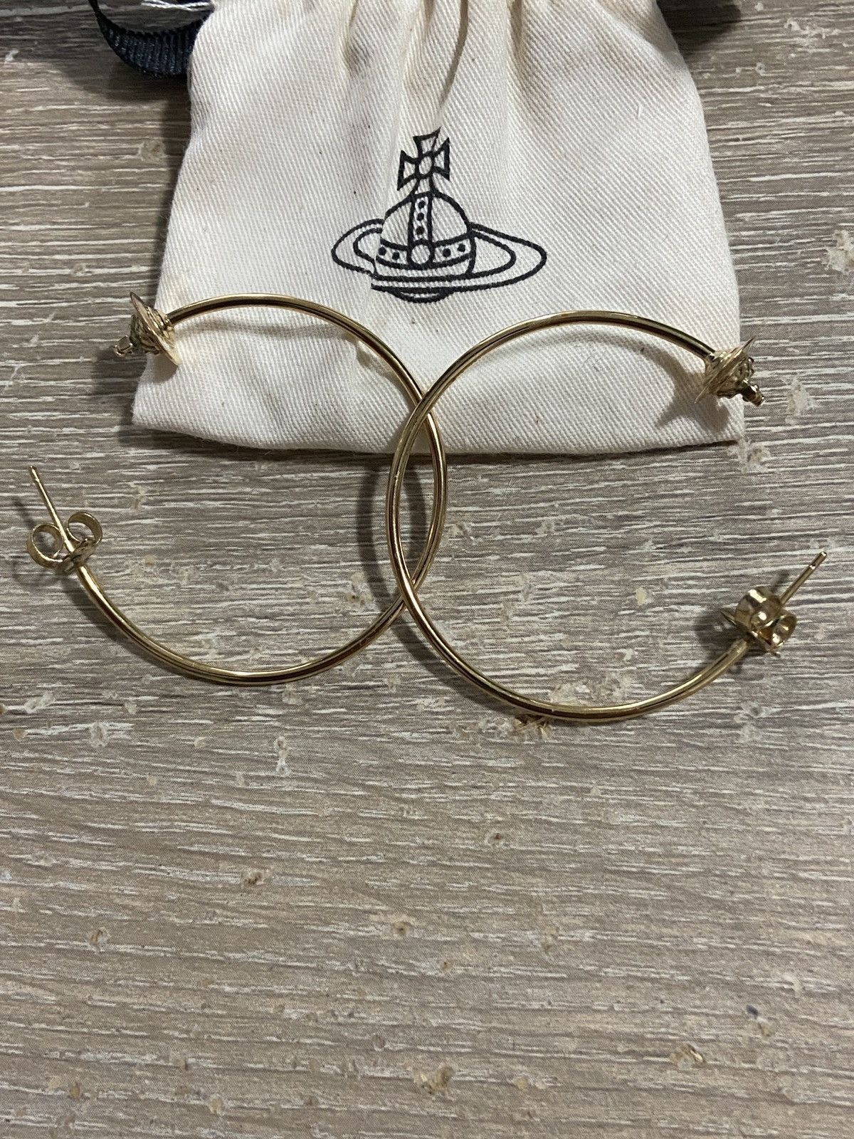 Vivienne Westwood Vivienne Westwood Logo Catch Earrings Gold 4.5cm Size ONE SIZE - 4 Thumbnail