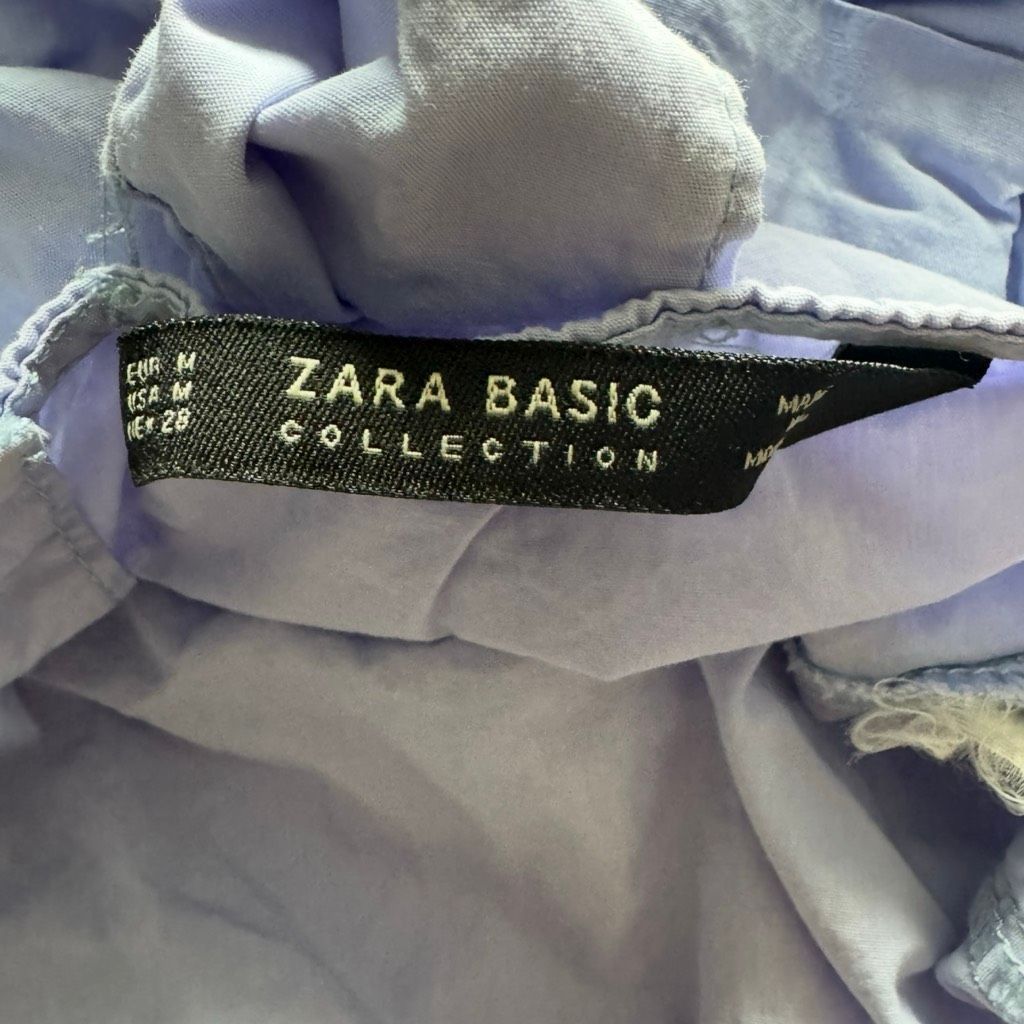 Zara Zara Basic Lavender Ruffle Crop Top Size M (Runs Small) Size M / US 6-8 / IT 42-44 - 4 Thumbnail