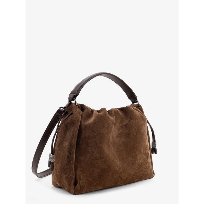 Brunello Cucinelli BRUNELLO CUCINELLI $3200 Caramel Mellow Small Suede Bucket B Size ONE SIZE - 3 Thumbnail