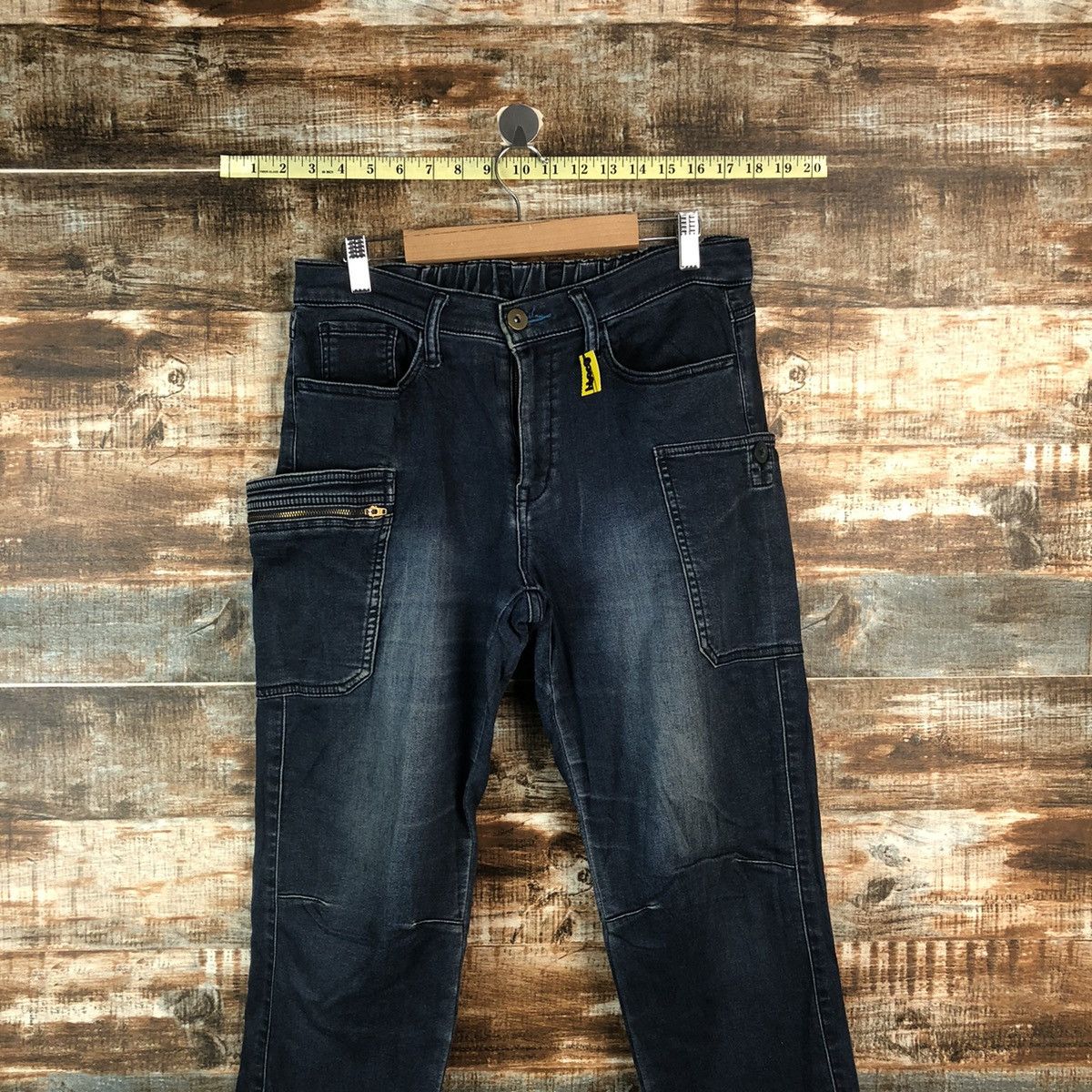 Japanese Brand Fieldcore Japanese utility tactical Blue Denim Pants #A2094 Size US 32 / EU 48 - 2 Thumbnail