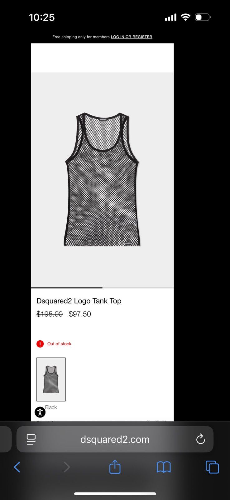Dsquared2 Dsquared2 Black Mesh Tank Top Size XS / US 0-2 / IT 36-38 - 2 Thumbnail