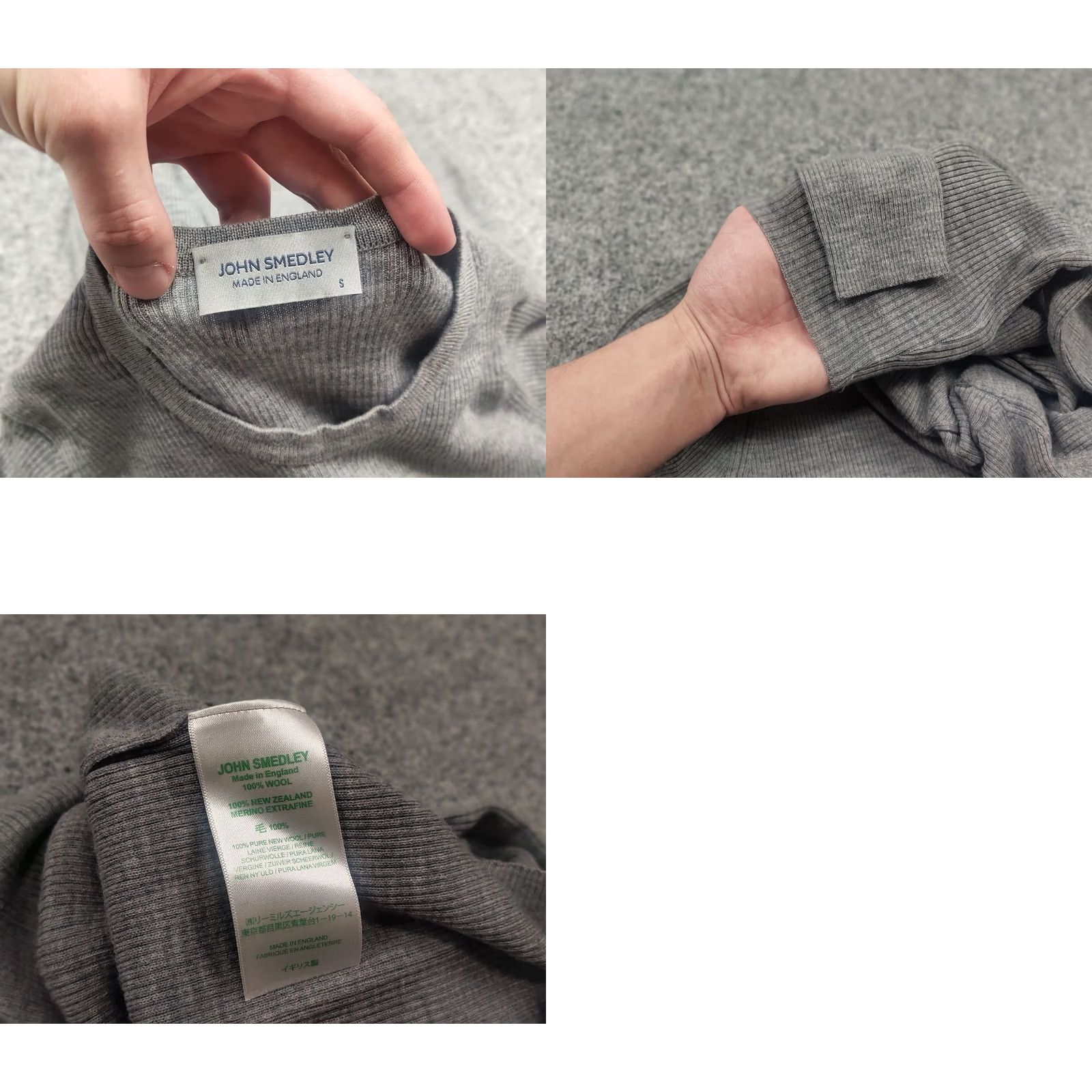 John Smedley John Smedley England light elastic ribbed gray Crewneck Wool Sweater Long sleeve Mens S Wool Gray Crewneck 1960s? Size US S / EU 44-46 / 1 - 8 Thumbnail