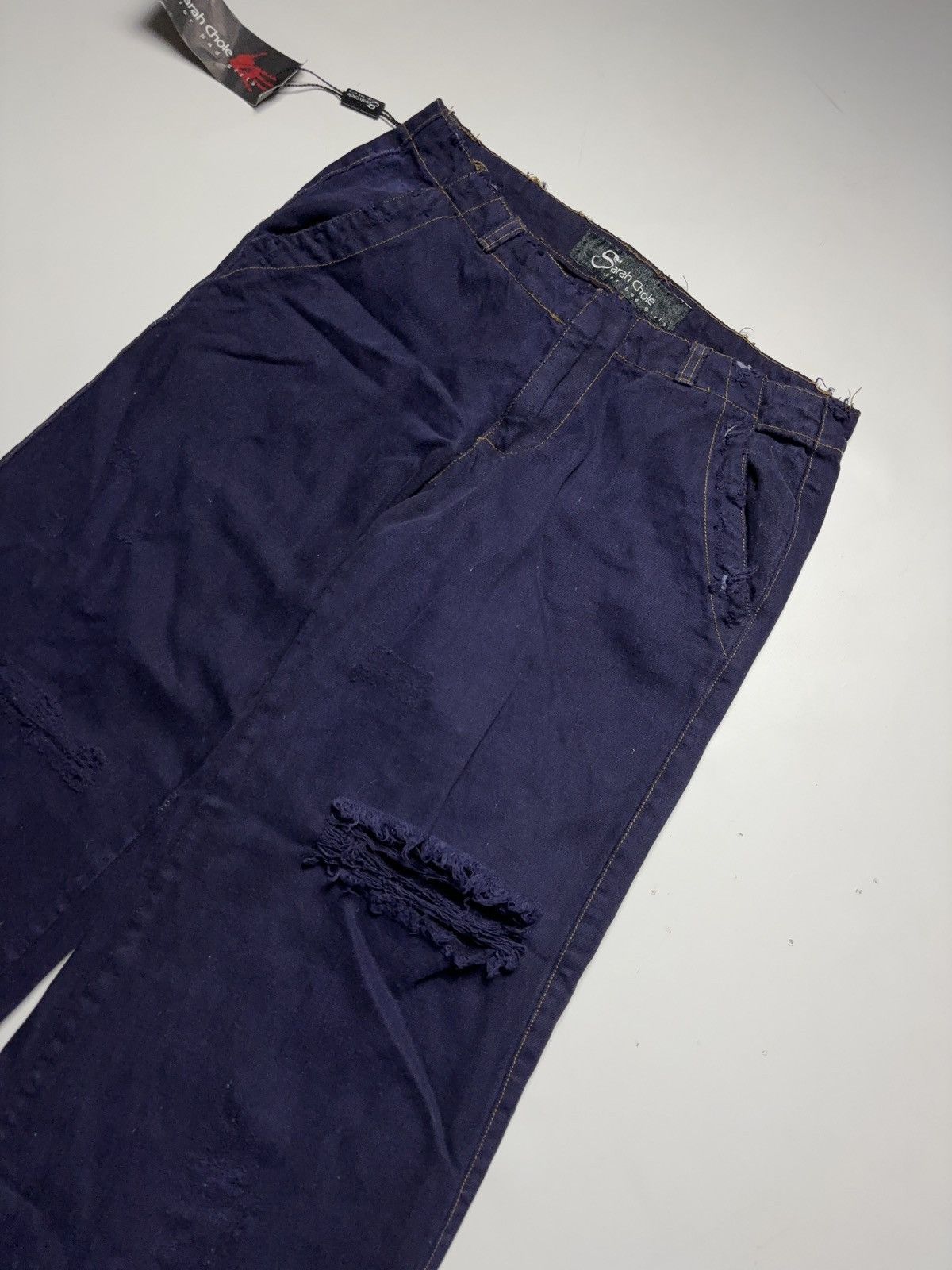 Vintage Vintage distressed Japanese style wide jeans denim pants Size 28" / US 6 / IT 42 - 7 Thumbnail