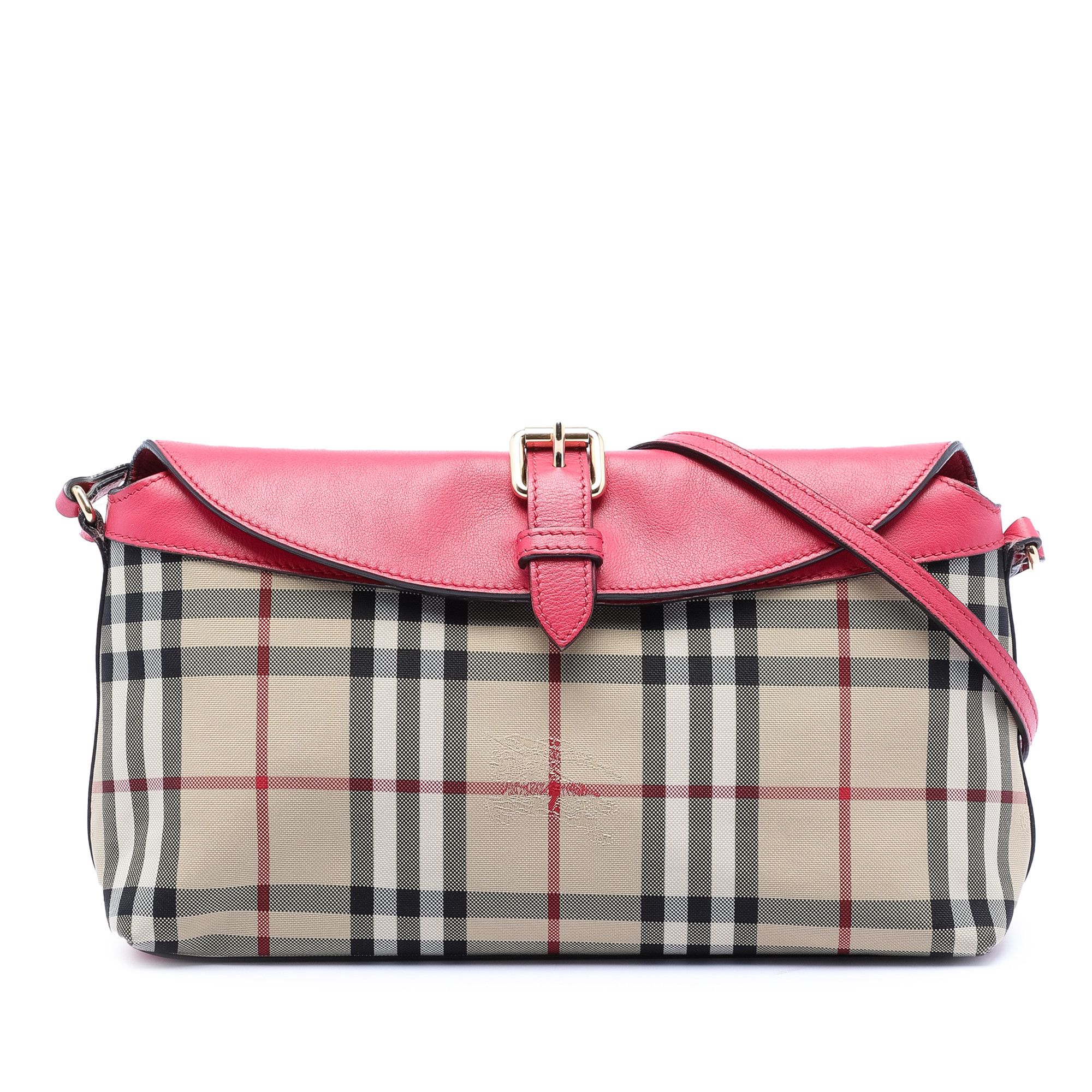 Burberry Burberry Haymarket Check Canvas Leah Crossbody Size ONE SIZE - 1 Thumbnail