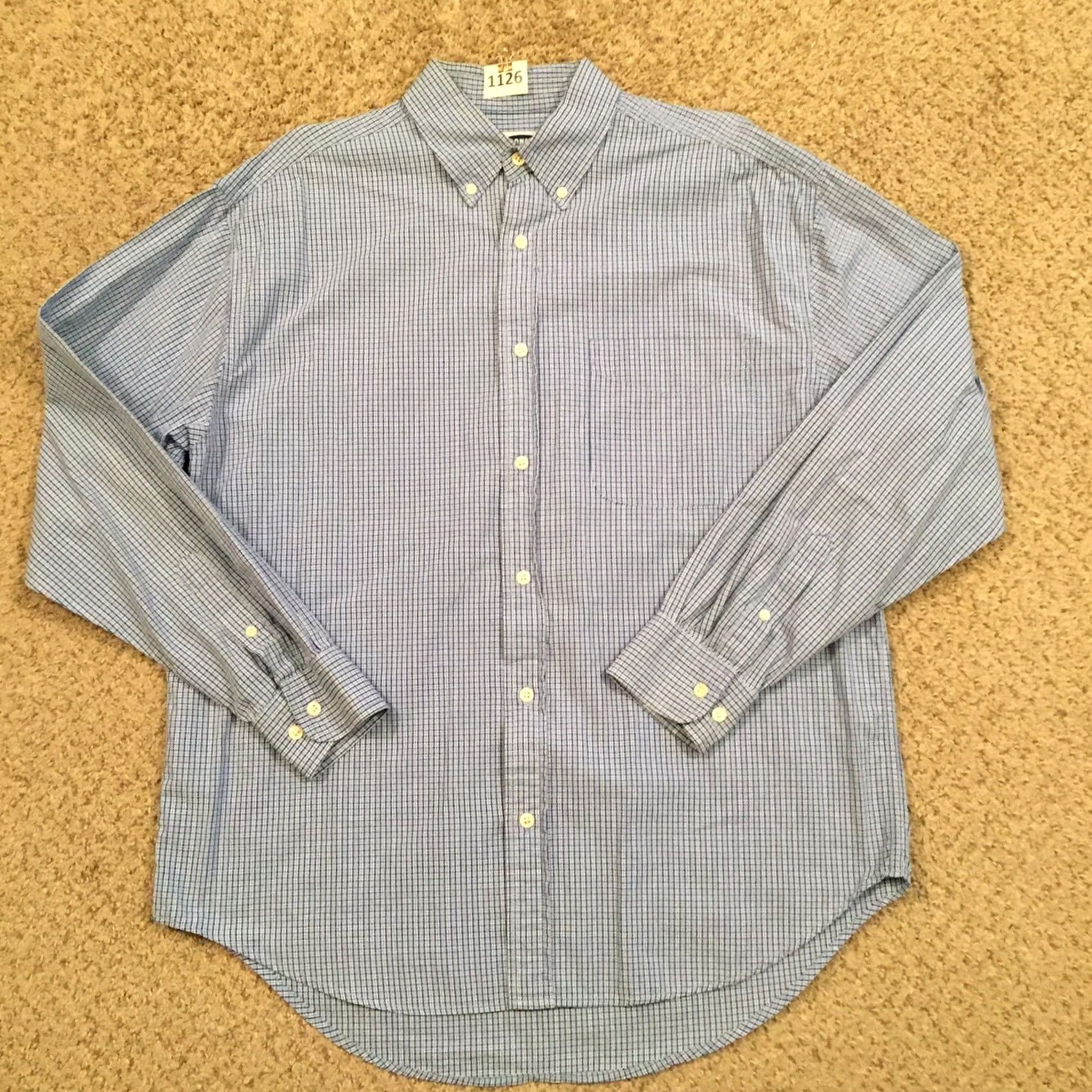 Old Navy Old Navy Shirt Mens Large Blue Plaid Long Sleeve Button-Up Regular Cotton Button-Down Collar Shirt Size US L / EU 52-54 / 3 - 2 Thumbnail