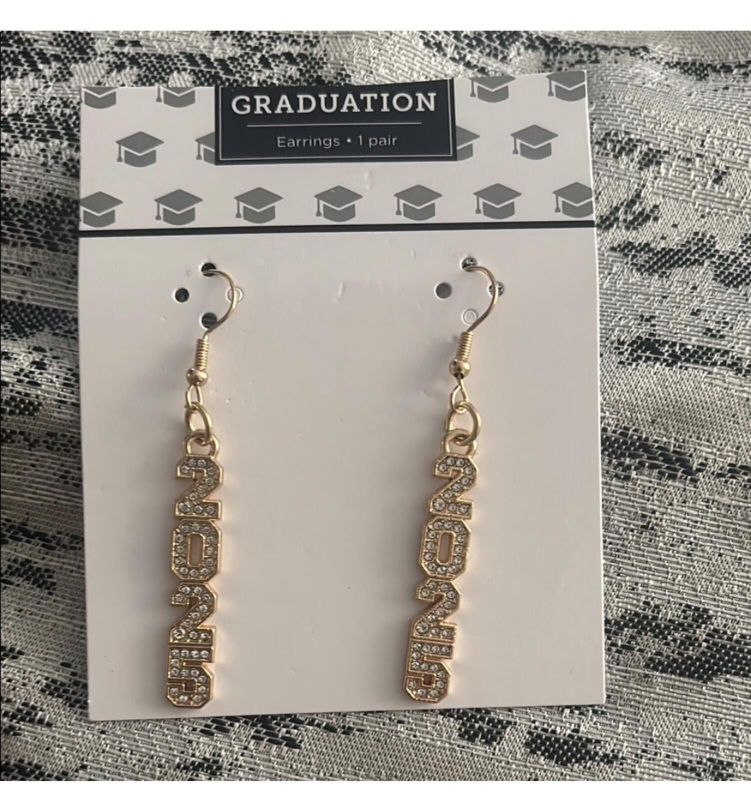 Other (2025 Earrings) Gold 2025 Graduation Earrings Size ONE SIZE - 2 Thumbnail