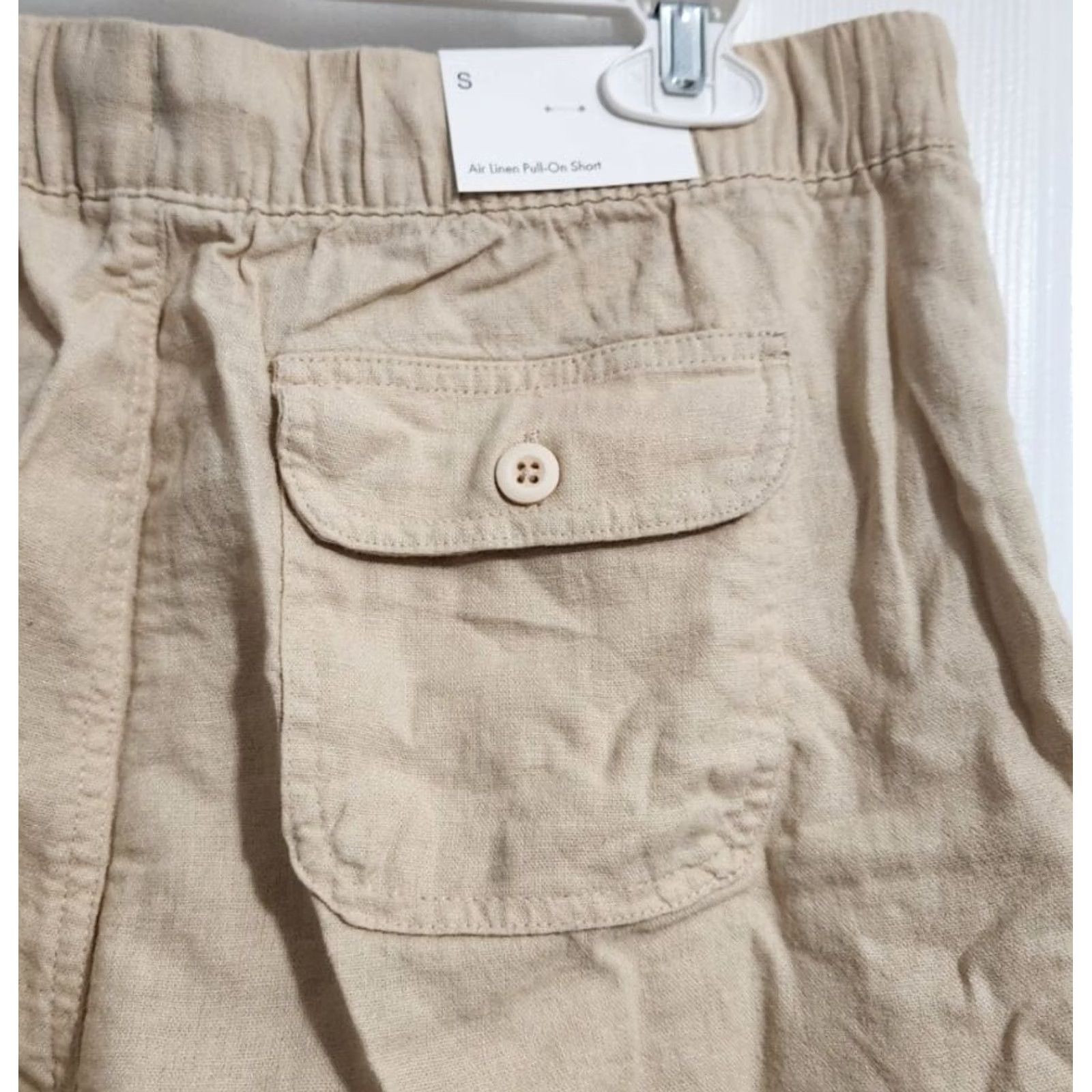 Onia Onia Mens S Air Linen Shorts Chambray Tan Pockets Elastic Waist Pull On Size US 29 - 4 Thumbnail