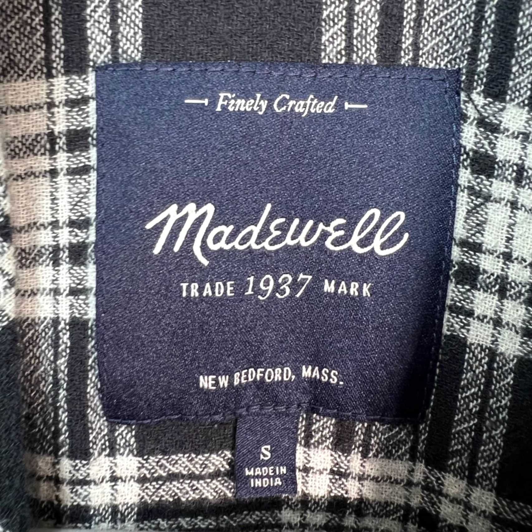 Madewell Madewell Plaid Cotton Flannel Shirt Cropped Open Front Top Small Black White Shirt Blouse Women's Size S / US 4 / IT 40 - 3 Thumbnail