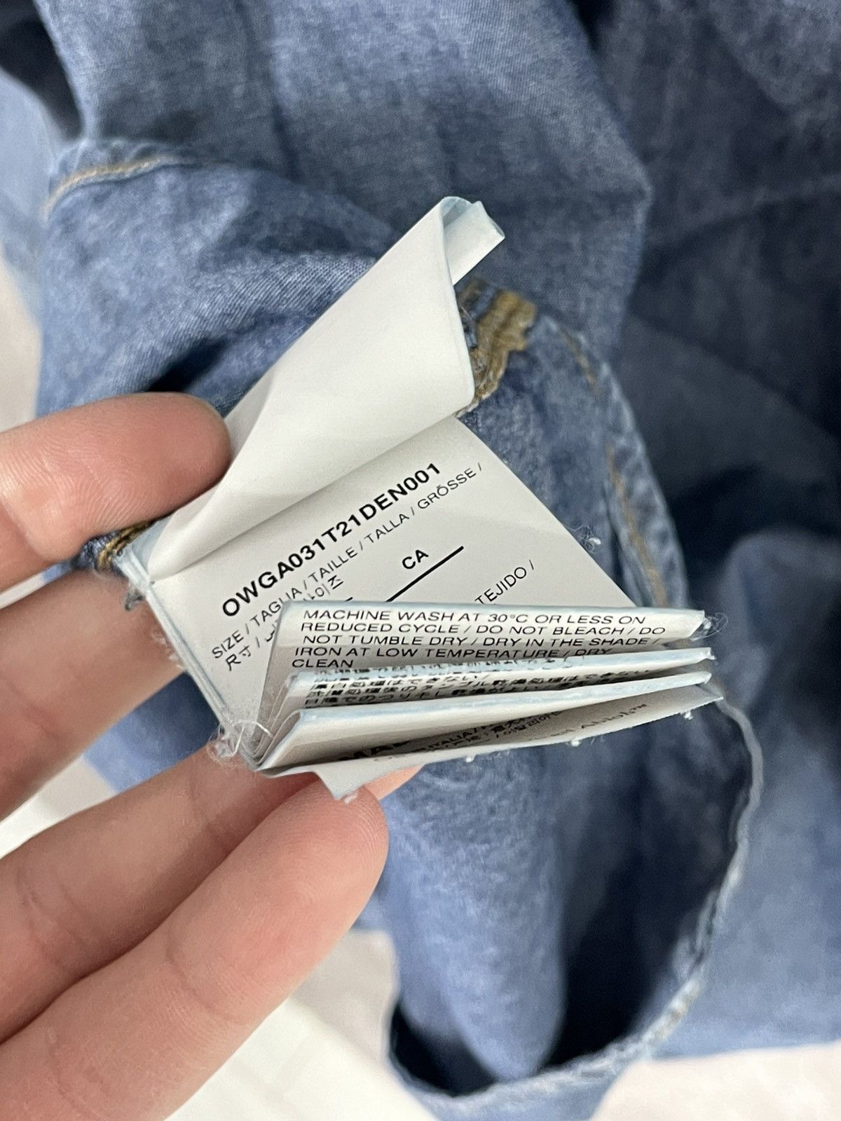 Off-White Off-White Big Logo Denim Hypebeast Style shirt Size US S / EU 44-46 / 1 - 17 Thumbnail