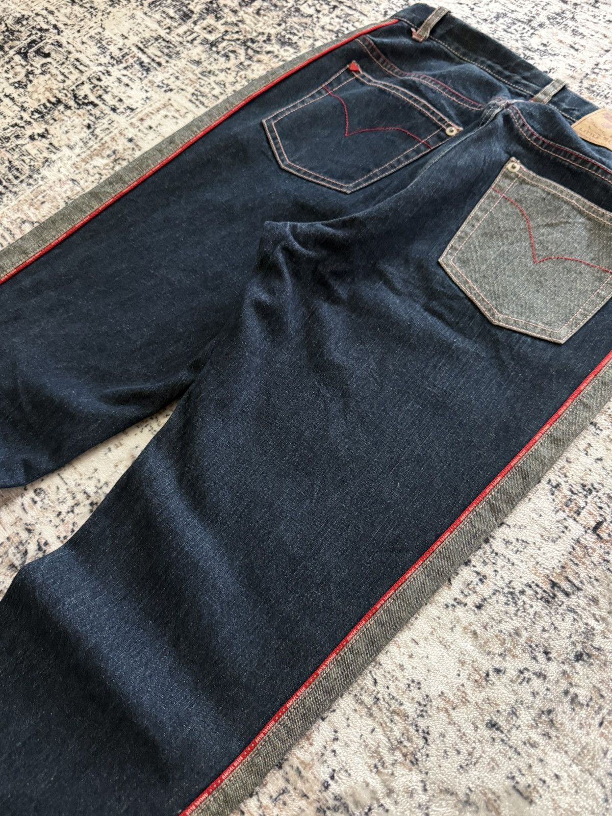 Hysteric Glamour 2000s Angel Blue Kawaii Side Panel Patched Flared Jeans Y2K Size US 28 / EU 44 - 15 Thumbnail