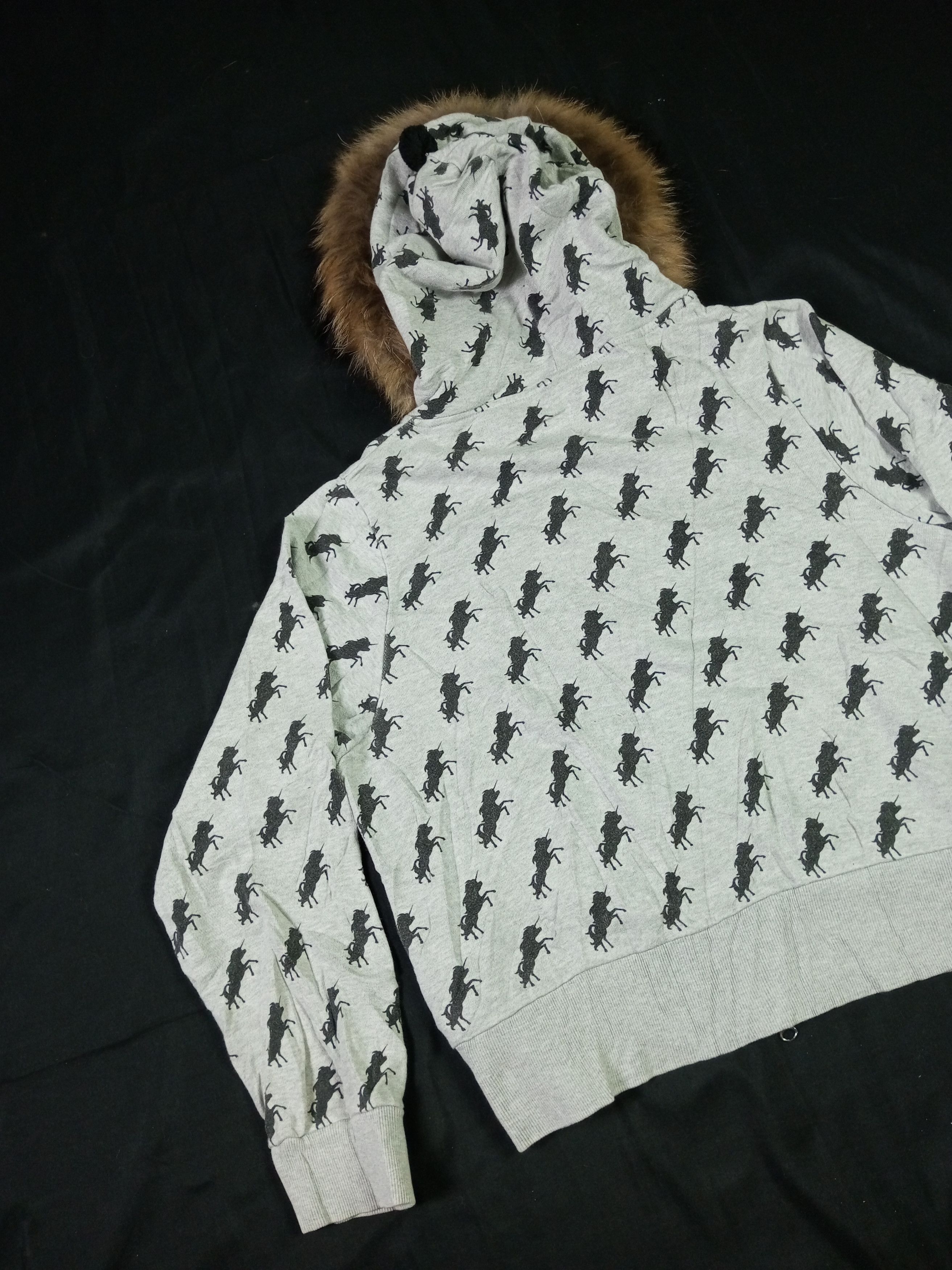 If Six Was Nine Rodeo Crown Japanese Crop Top Women Fur Zipper Hoodie AOP Size M / US 6-8 / IT 42-44 - 15 Thumbnail