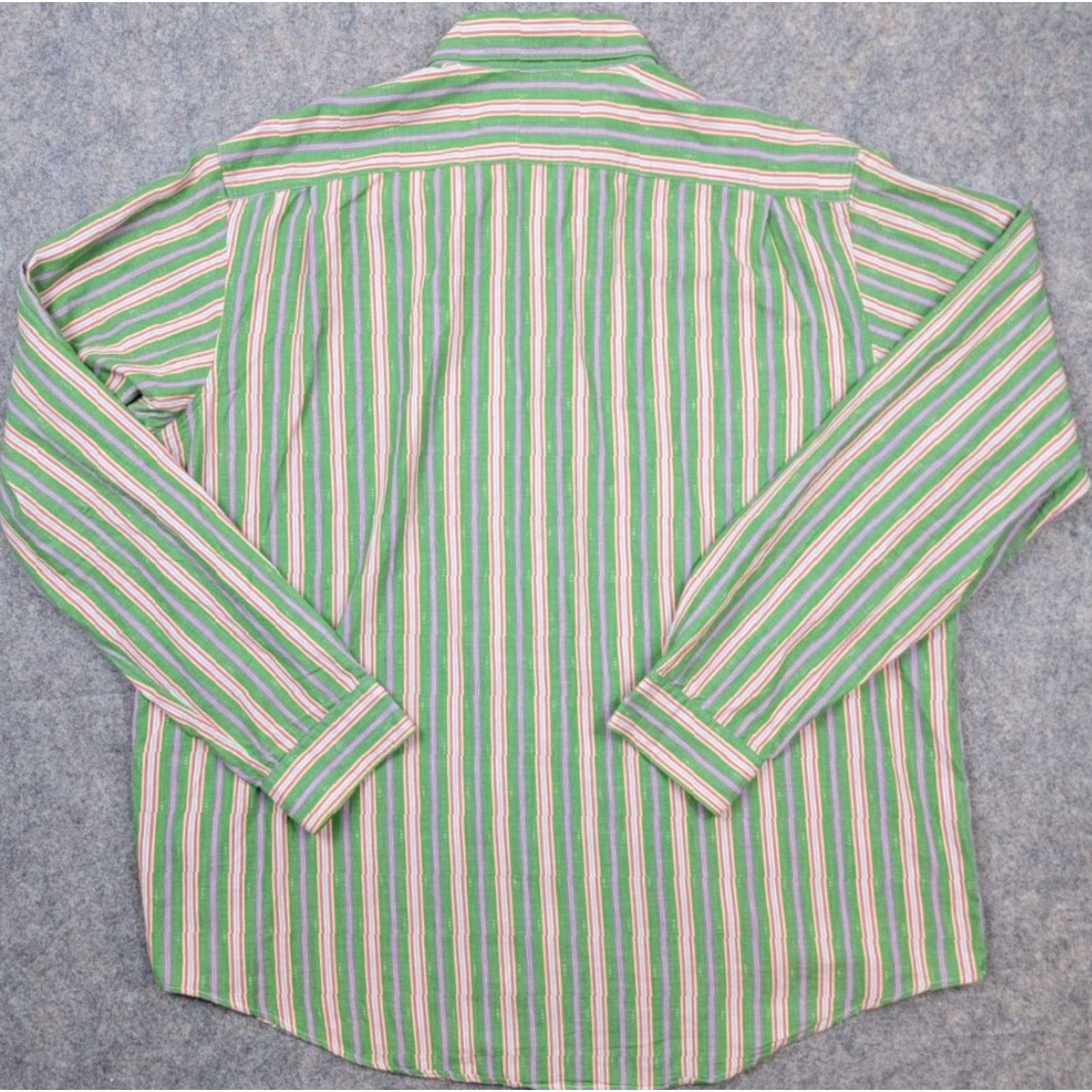 Polo Ralph Lauren Polo Ralph Lauren Shirt Mens 2XL Vintage Green Stripe Aztec Western Long Sleeve Button-Up Collared Knit Cotton Casual Mens Size US XXL / EU 58 / 5 - 2 Thumbnail