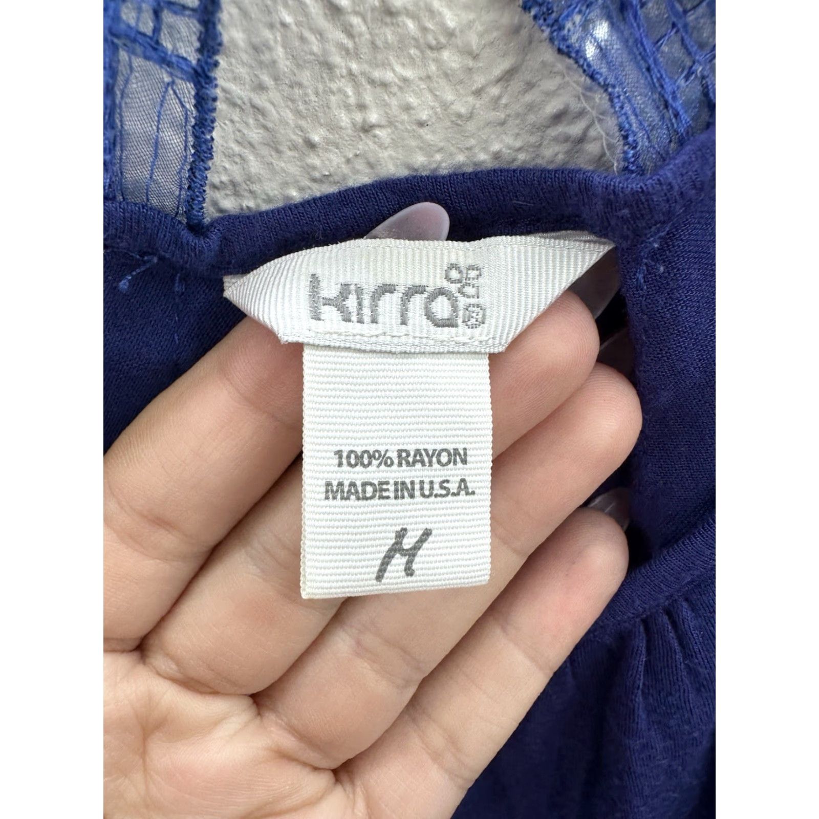 Vintage Kirra Tank Top Womens Medium Blue Sequin Bow Racerback Casual Summer USA Made Velcro Scoop Neck Sleeveless Adjustable Strap Racerback Size M / US 6-8 / IT 42-44 - 2 Thumbnail