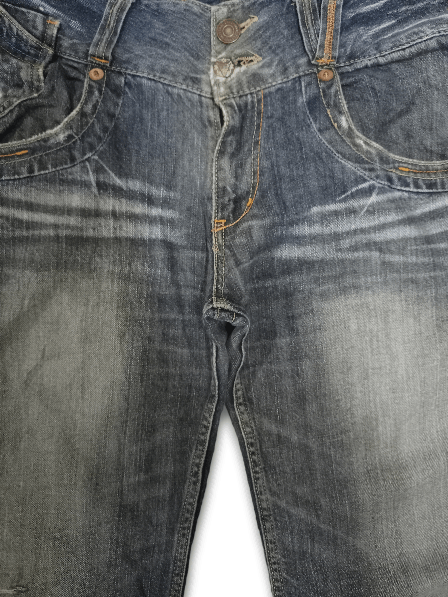 Japanese Brand Vintage Japanese Brand Studded Buckle Distressed Baggy Jeans Size US 33 - 6 Thumbnail
