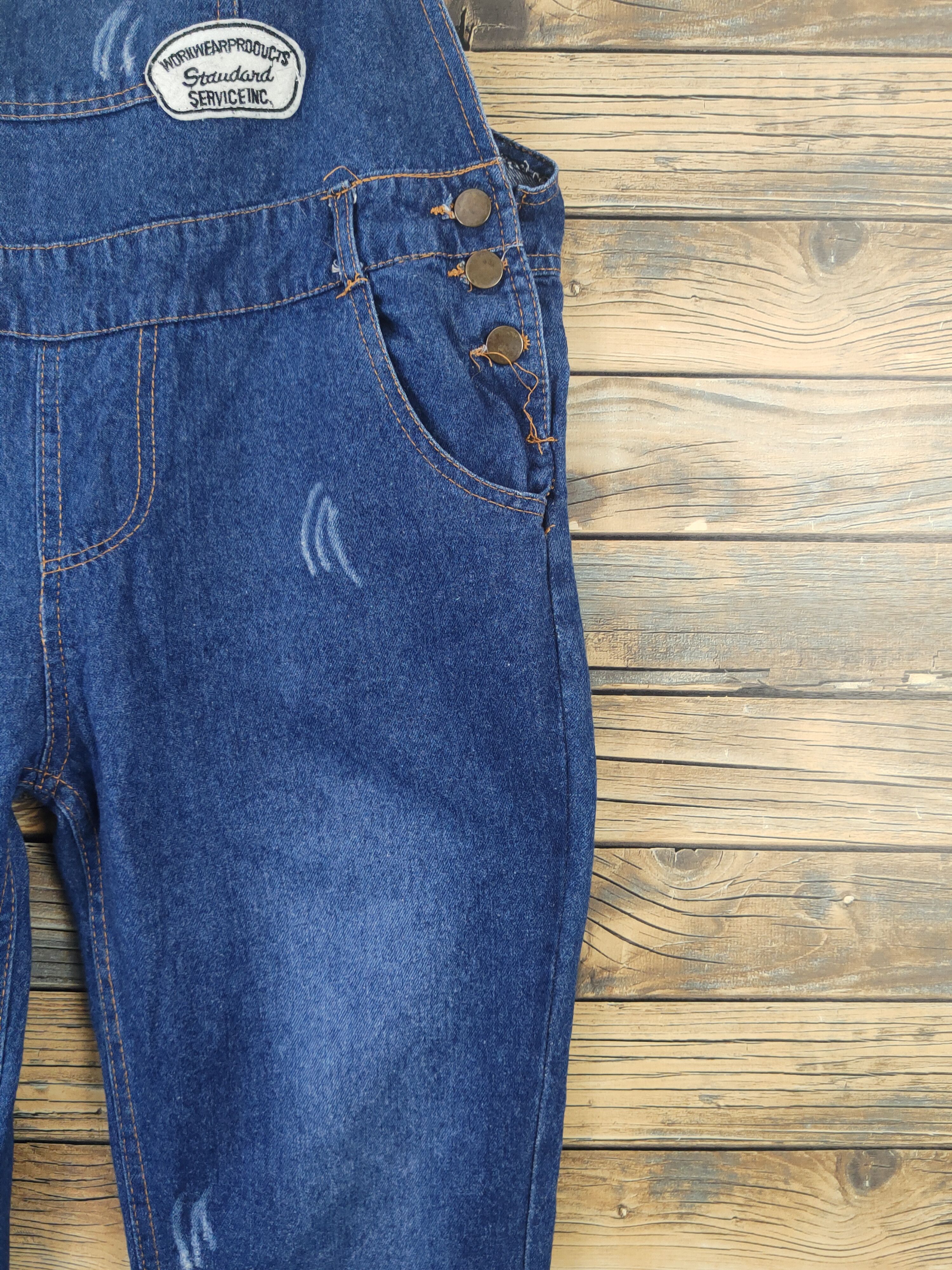 Japanese Brand × Vintage Vintage Japanese Brand Dark Blue Denim Jumpsuits Size 35" - 10 Thumbnail