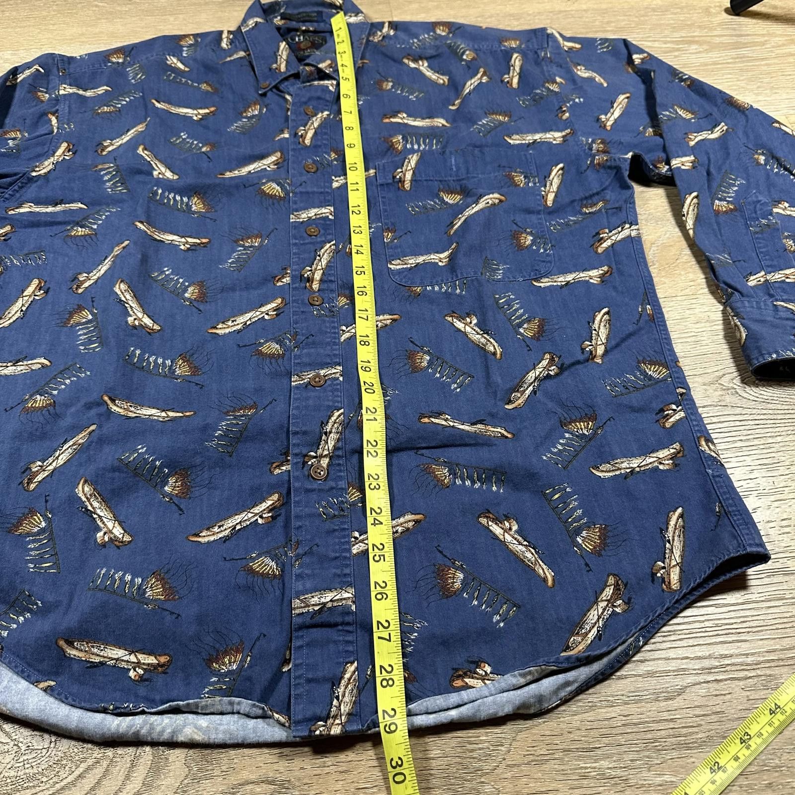 Chaps Chaps Mens Casual Shirt Medium Blue Printed Vintage Size US M / EU 48-50 / 2 - 6 Thumbnail