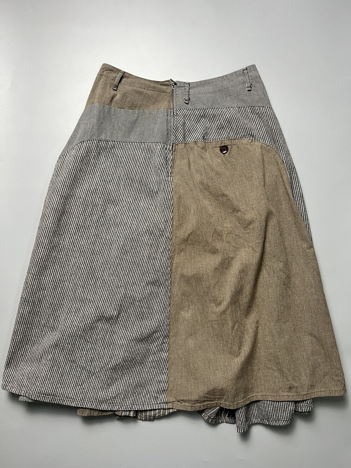 Kapital Kapital Patchwork Hikory/HerringboneTwill Midi Skirts Size 28" / US 6 / IT 42 - 4 Thumbnail