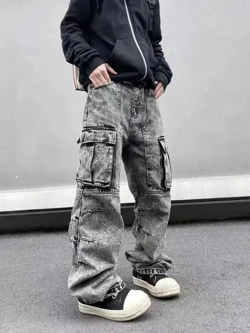 High Sport × Japanese Brand × Jean Street washed gray grunge bootcut jeans Size US 32 / EU 48 - 2 Thumbnail