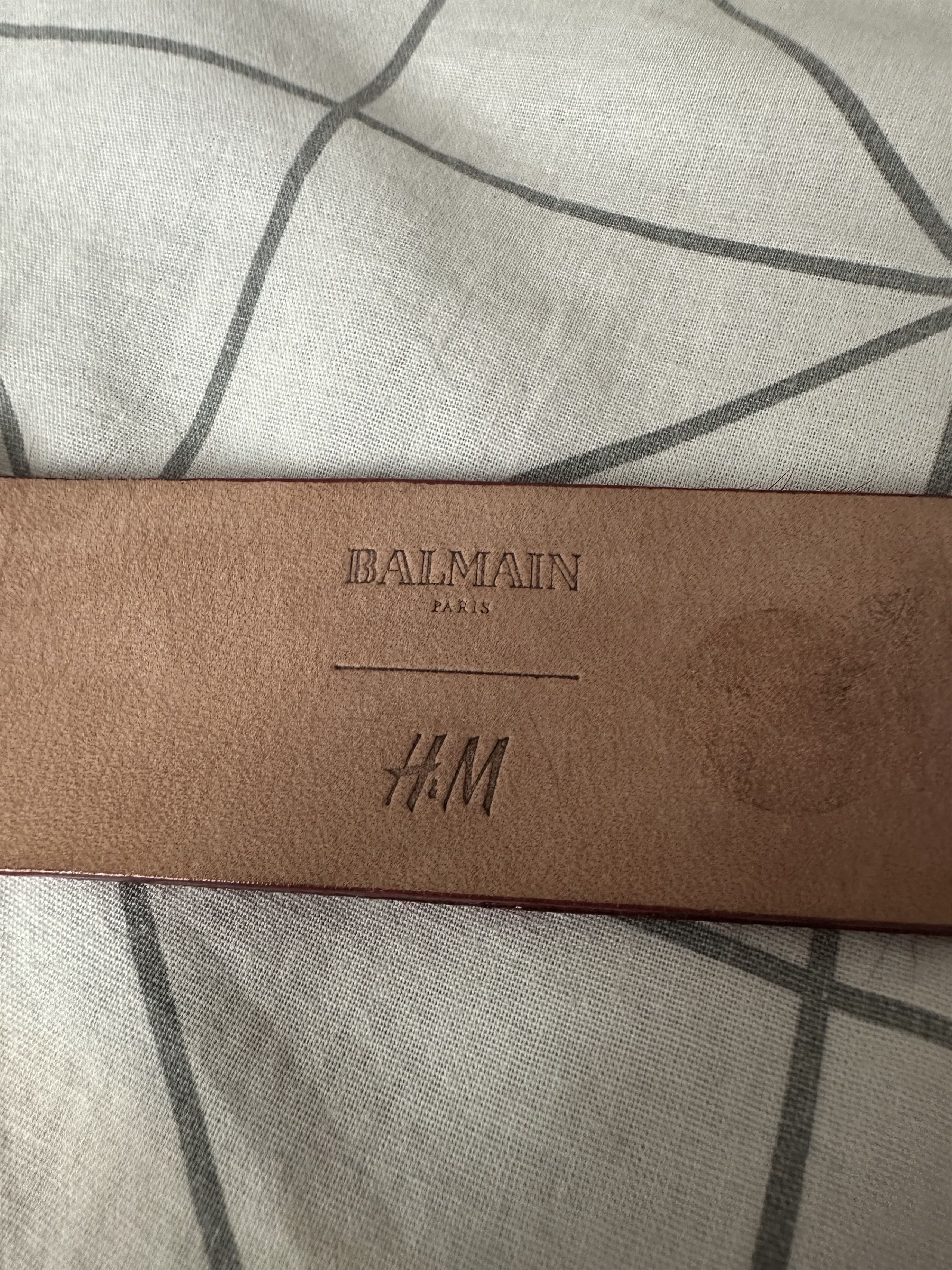 Balmain × H&M 2015 Balmain x H&M Pony Hair Red/Silver Belt Rare Size 38 - 8 Thumbnail