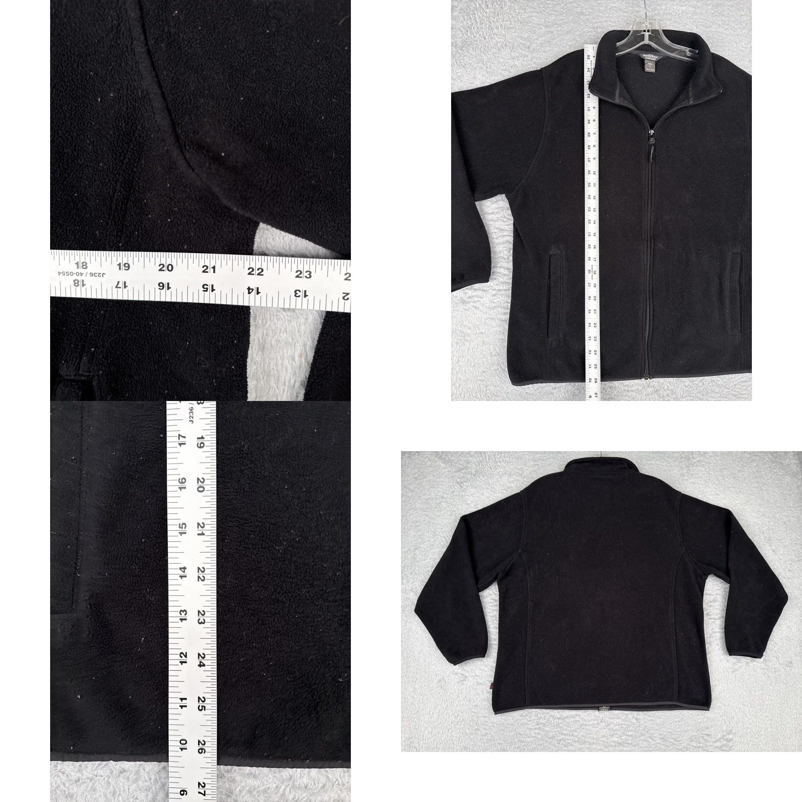 Vintage Woolrich Jacket Womens Large Black Fleece Full Zip Pockets Outdoor Hiking Warm - Womens Jacket - Black - Woolrich Size L / US 10 / IT 46 - 8 Thumbnail