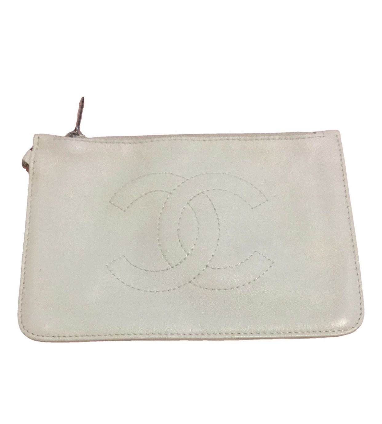 Chanel Vintage Chanel Pouch Coin Leather Case White Pink Silver Size ONE SIZE - 1 Thumbnail