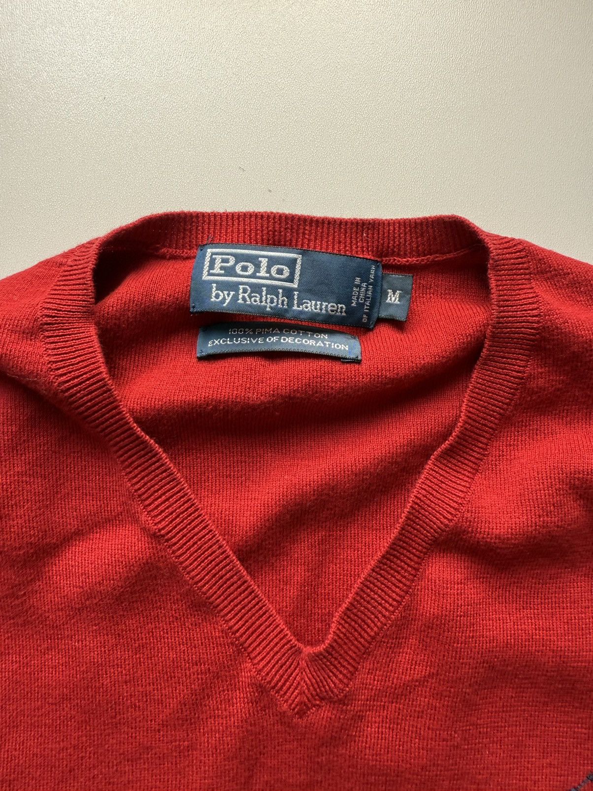 Polo Ralph Lauren × Vintage LACOSTE RED COTTON SWEATER VEST WITH V-NECK & RIBBED HEM Size US M / EU 48-50 / 2 - 3 Thumbnail