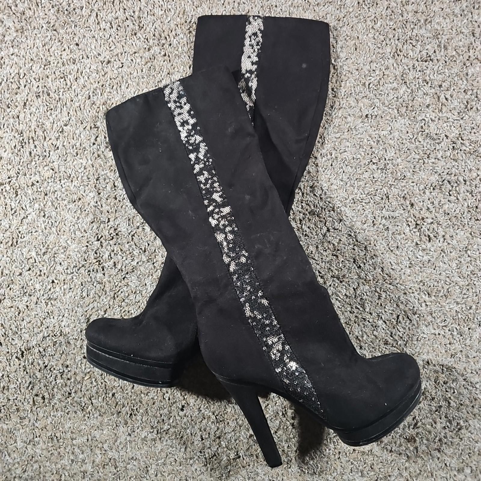 Jennifer Lopez Jennifer Lopez J Malinas Black Sequins Boots 8M Size US 8 / IT 38 - 1 Thumbnail