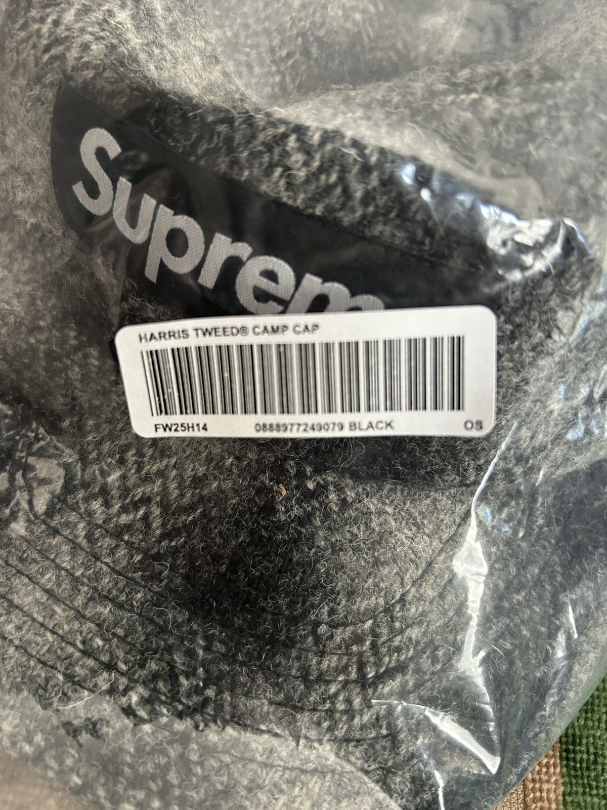 Harris Tweed × Supreme Supreme Harris Tweed Camp Cap Black FW25 Size ONE SIZE - 11 Thumbnail