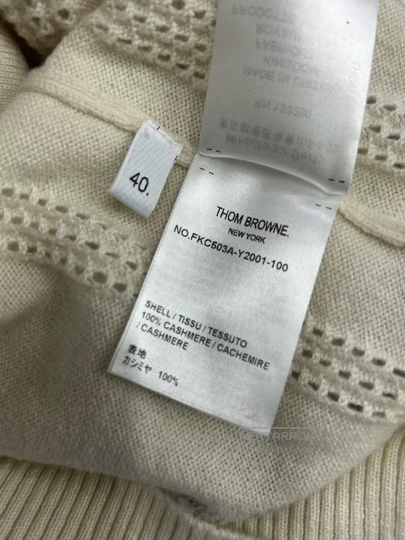 Thom Browne Thom Browne White Printed Cashmere Cardigan Size US XXS / EU 40 - 5 Thumbnail