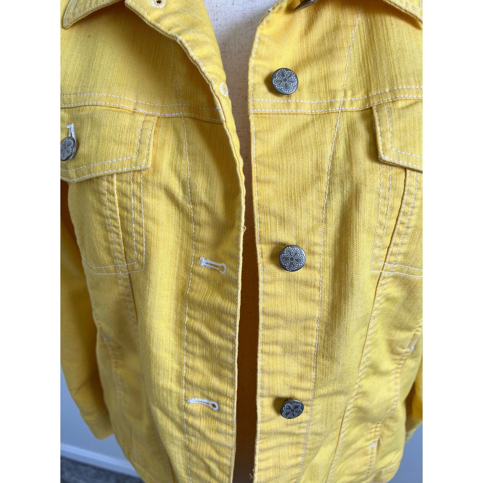 Denim & Co. D & Co Denim & Company Yellow Denim Jacket Large Size L / US 10 / IT 46 - 2 Thumbnail