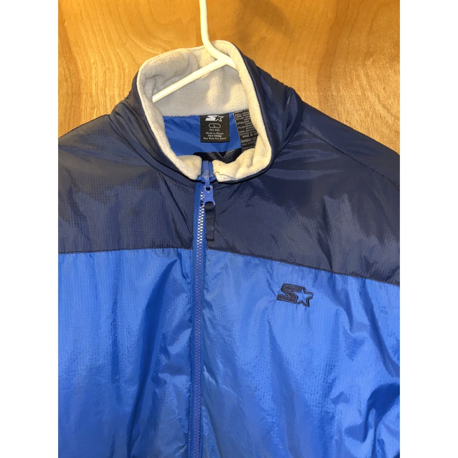 Starter VINTAGE Starter Retro Puffer Jacket Mens Large 42-44 Blue Down Feather Full Zip Pockets Winter Size US L / EU 52-54 / 3 - 2 Thumbnail