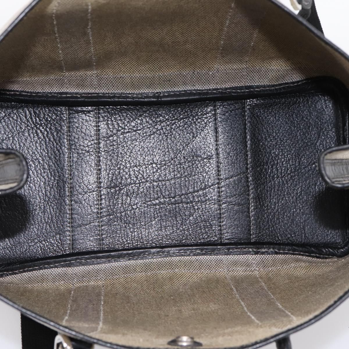 Hermes HERMES Garden Party PM Hand Bag Canvas 2way Gray Silver Auth Size ONE SIZE - 10 Thumbnail