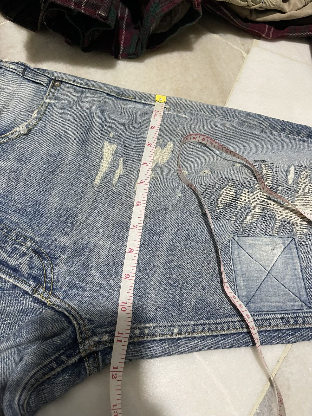 FDMTL 2021 FDMTL Sashiko Patch Denim Selveged Pants Size US 32 / EU 48 - 14 Thumbnail