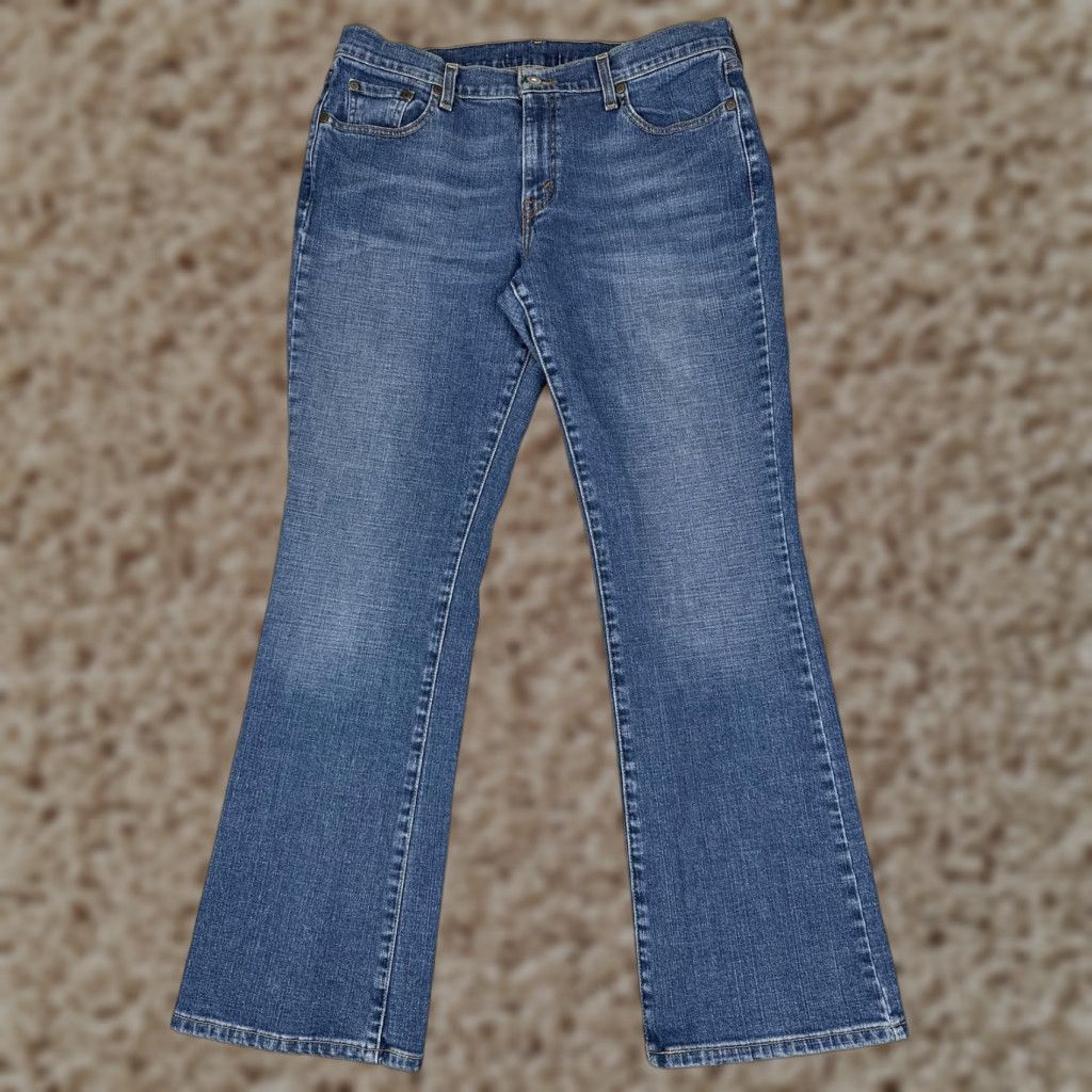 Levi's Levi's Jeans Bootcut Womens 14 Blue Med Wash Mid Rise Stretch Denim 34x31 Size 36" / US 14 / IT 50 - 1 Thumbnail