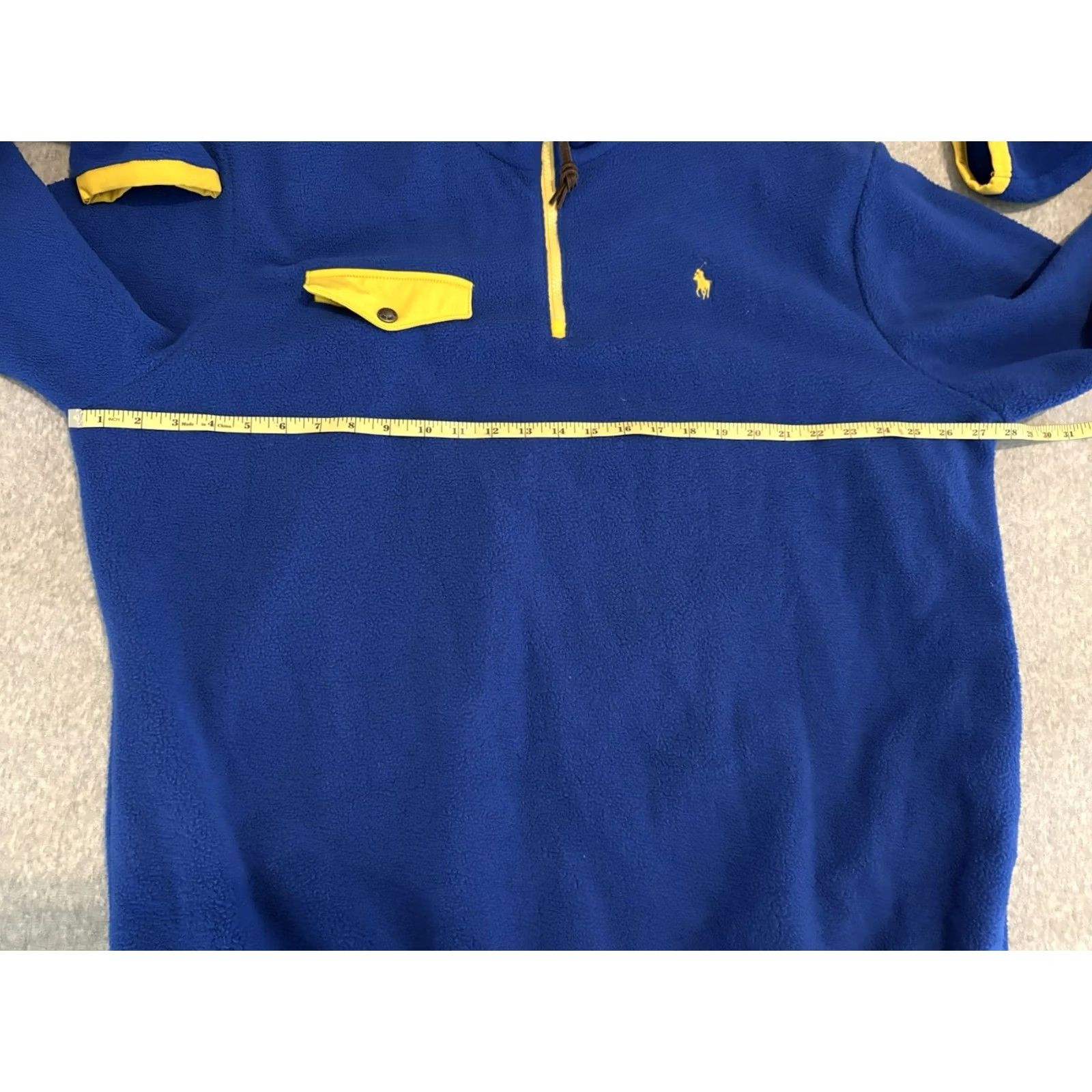Polo Ralph Lauren Polo Ralph Lauren Blue Yellow Fleece Pullover Sweater Mens 2XL XXL Logo Solid Long Sleeve Pullover USA 2XL Mens Size US XXL / EU 58 / 5 - 5 Thumbnail